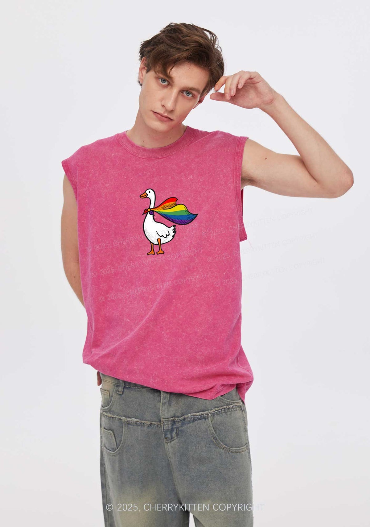 Pride Goose Y2K Washed Muscle Tank Cherrykitten