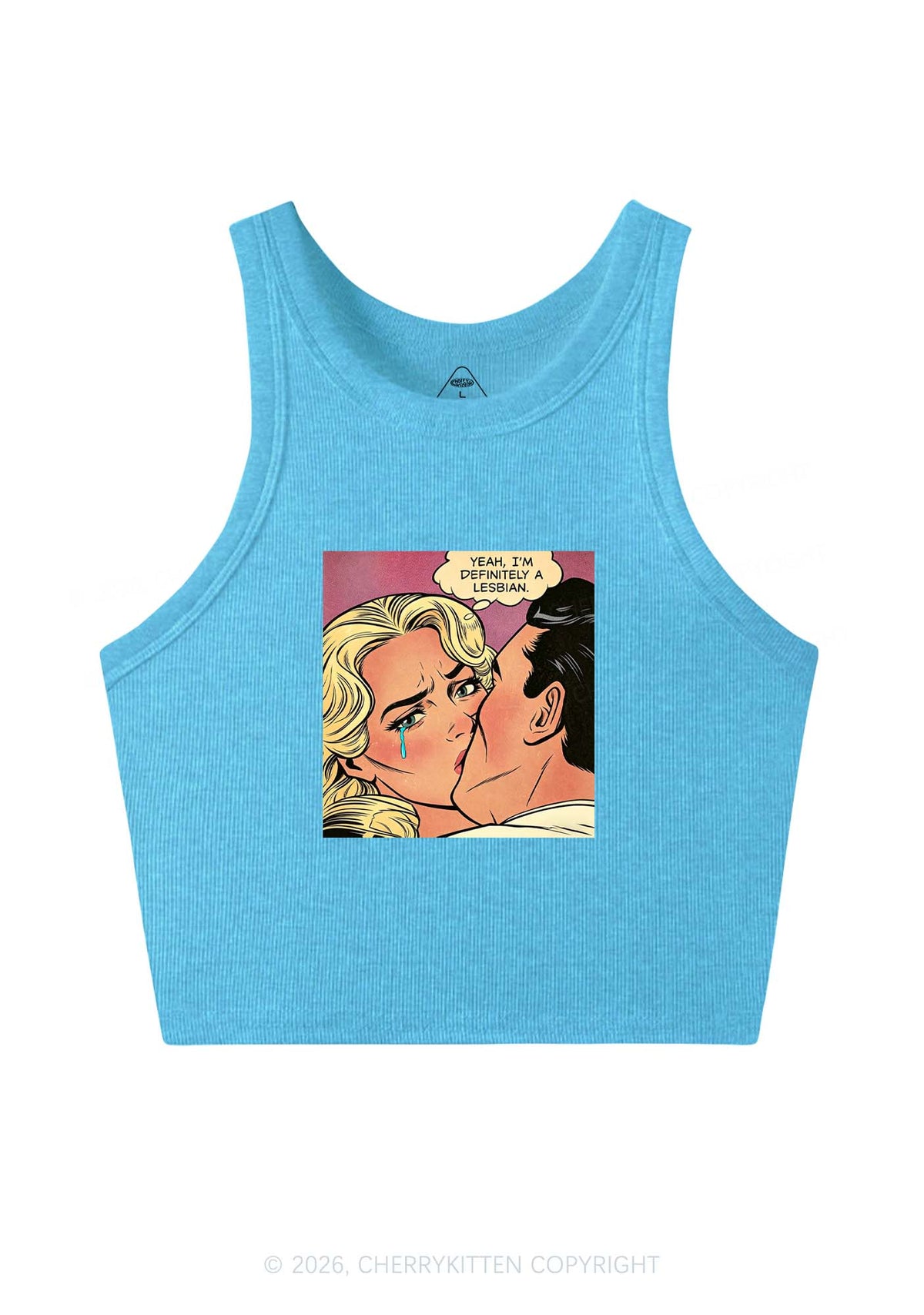 Im Definitely A Lesbian Pride Y2K Crop Tank Top Cherrykitten