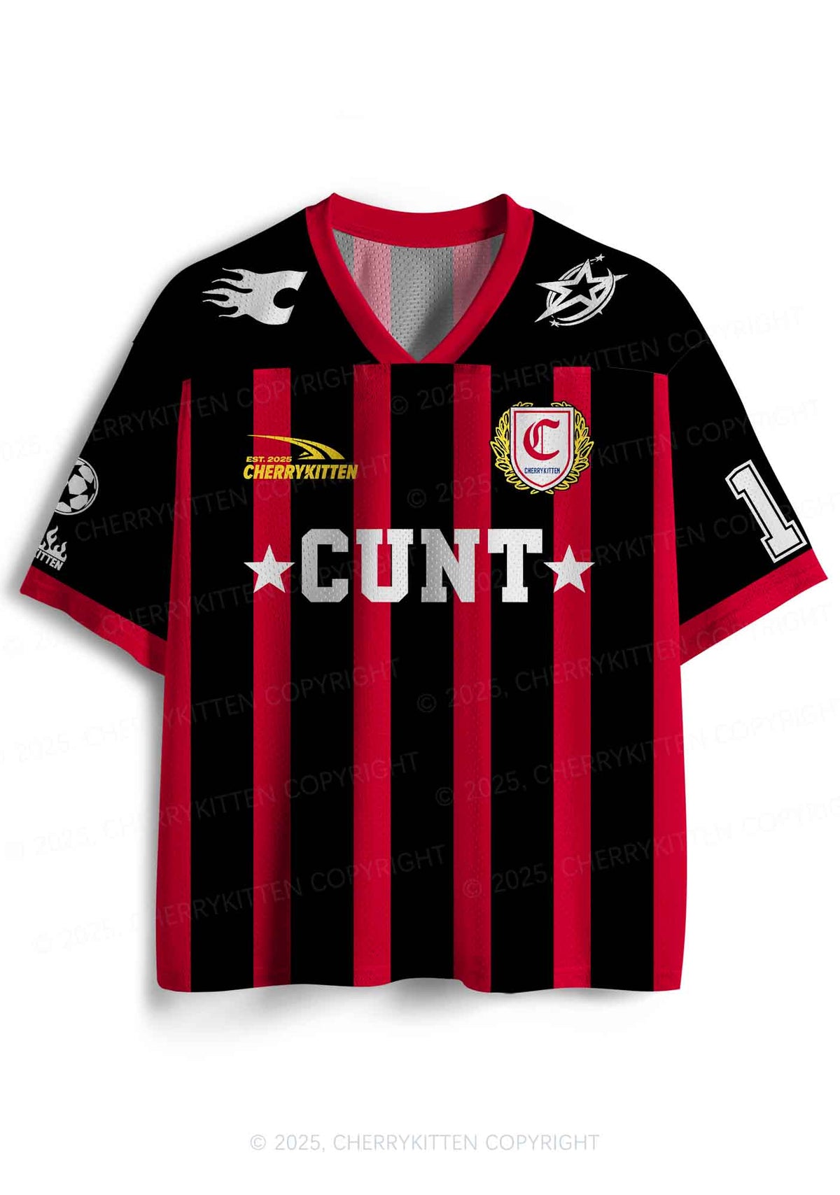 Custom Red Cxxt Stars Y2K Sport Jersey Shirts Cherrykitten