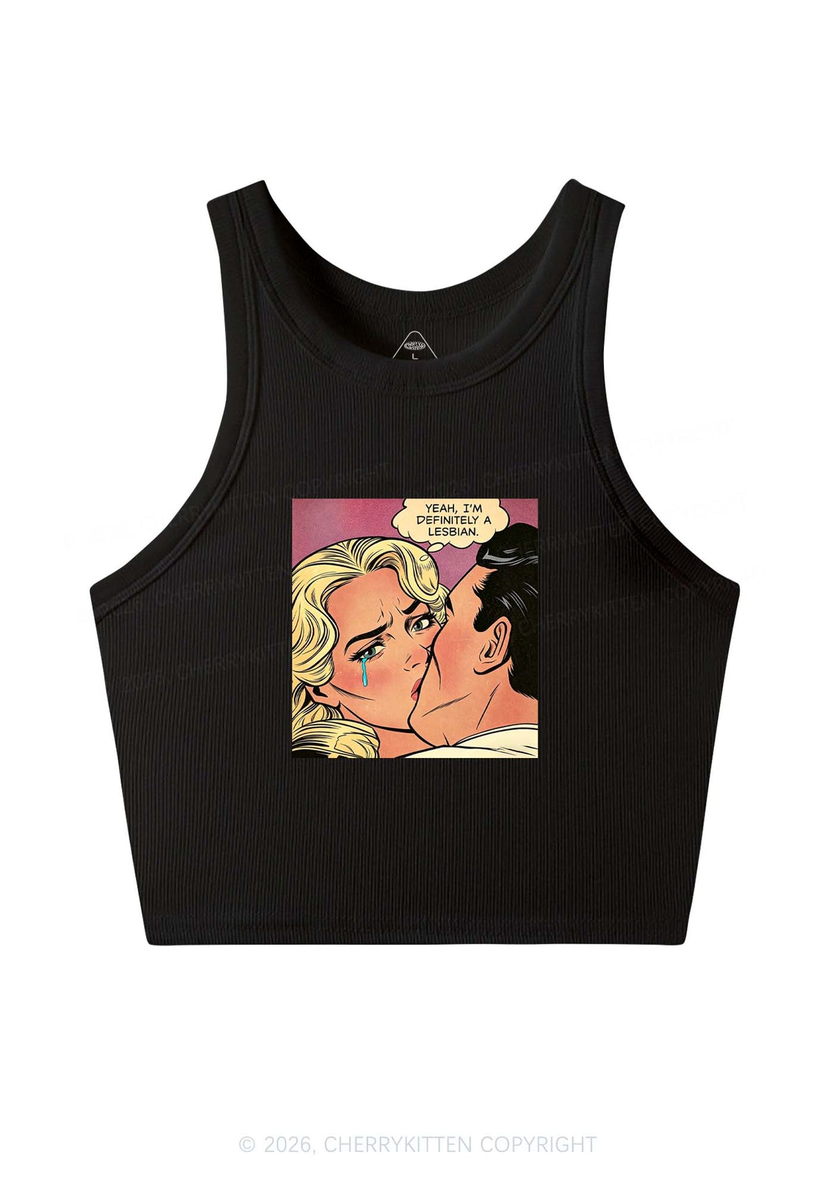 Im Definitely A Lesbian Pride Y2K Crop Tank Top Cherrykitten