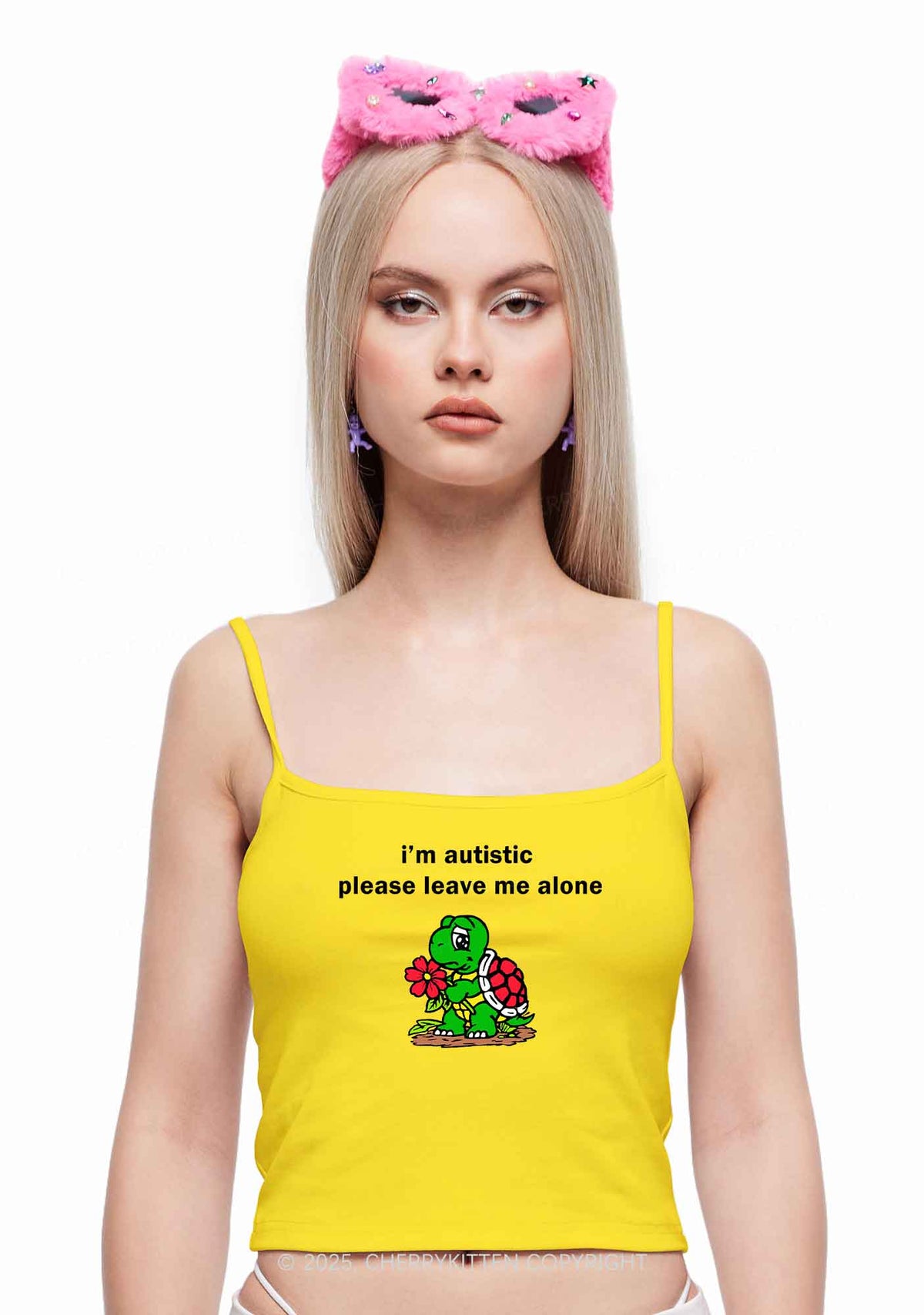 Im Autistic Leave Me Alone Y2K Spaghetti Strap Cami Cherrykitten