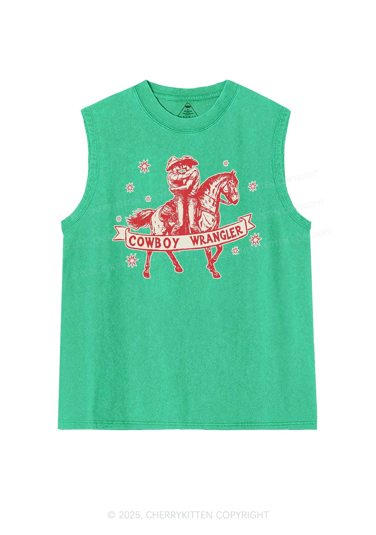 Cowboy Wrangler Pride Y2K Washed Muscle Tank Cherrykitten