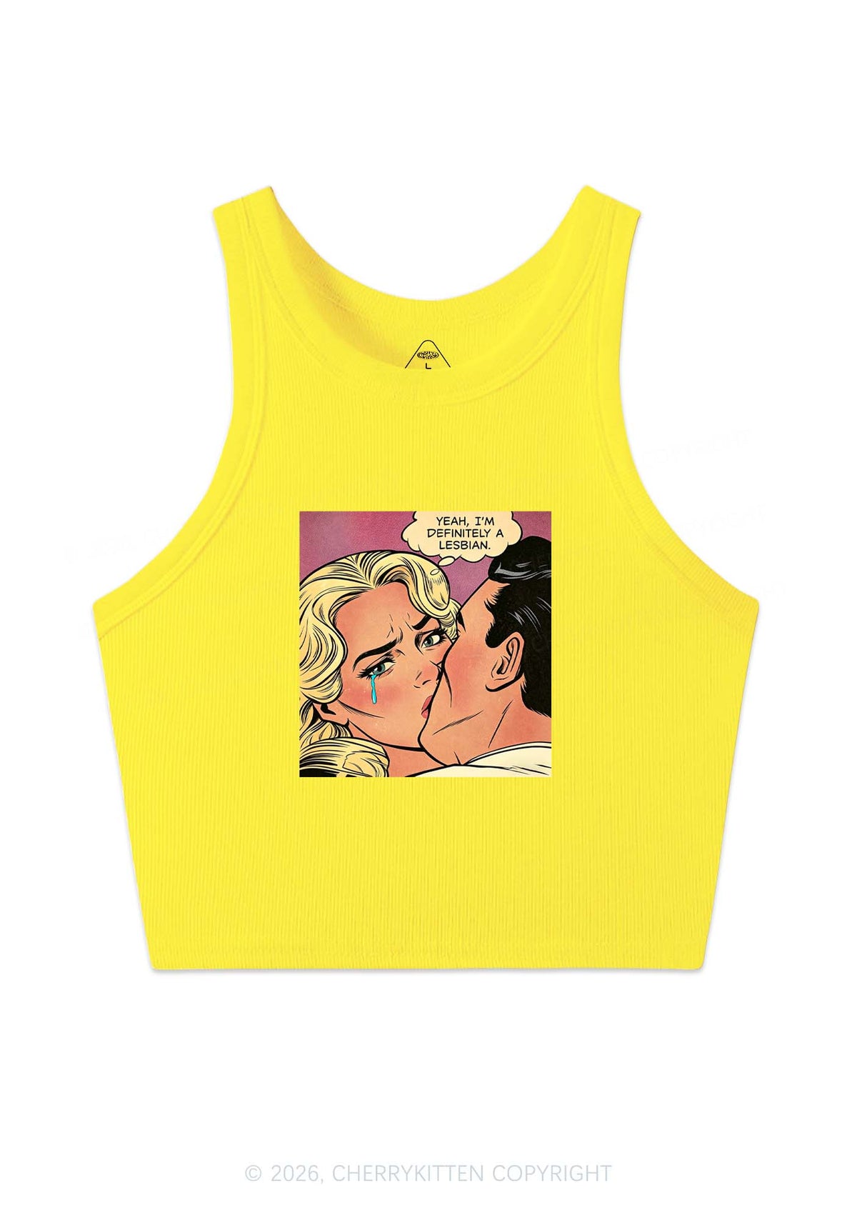 Im Definitely A Lesbian Pride Y2K Crop Tank Top Cherrykitten