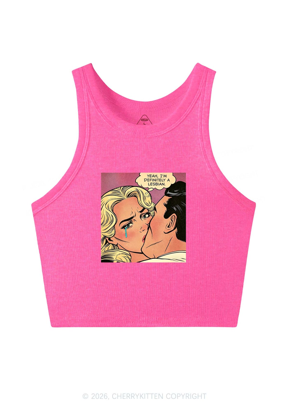 Im Definitely A Lesbian Pride Y2K Crop Tank Top Cherrykitten