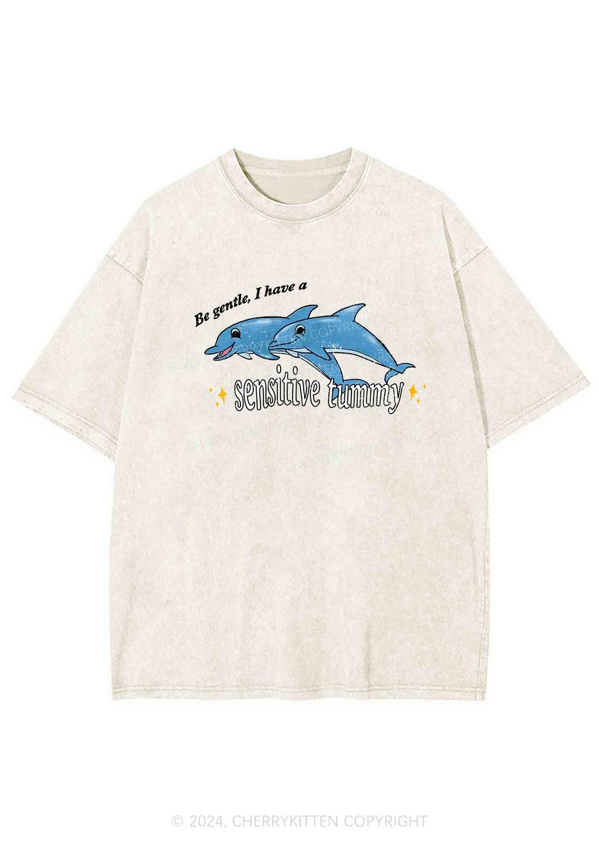 Sensitive Tummy Y2K Washed Tee Cherrykitten