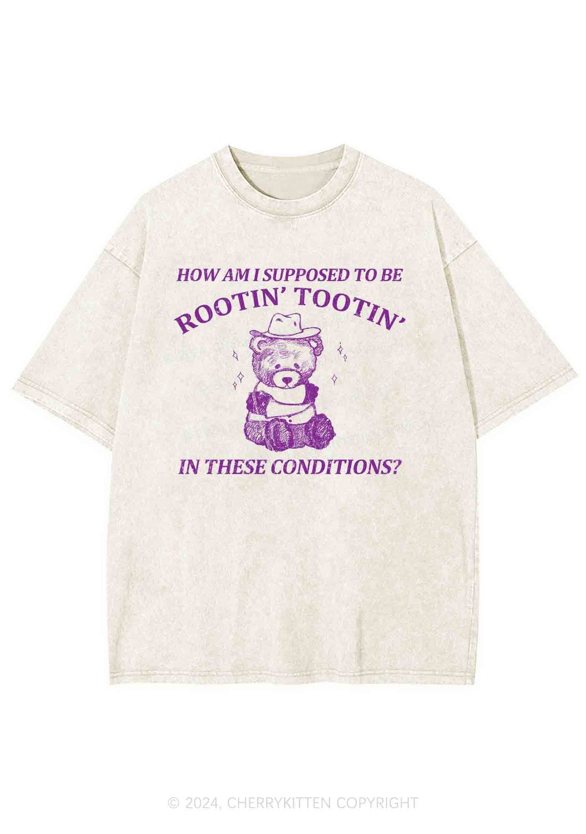 I Supposed To Be Rootin' Tootin' Y2K Washed Tee Cherrykitten