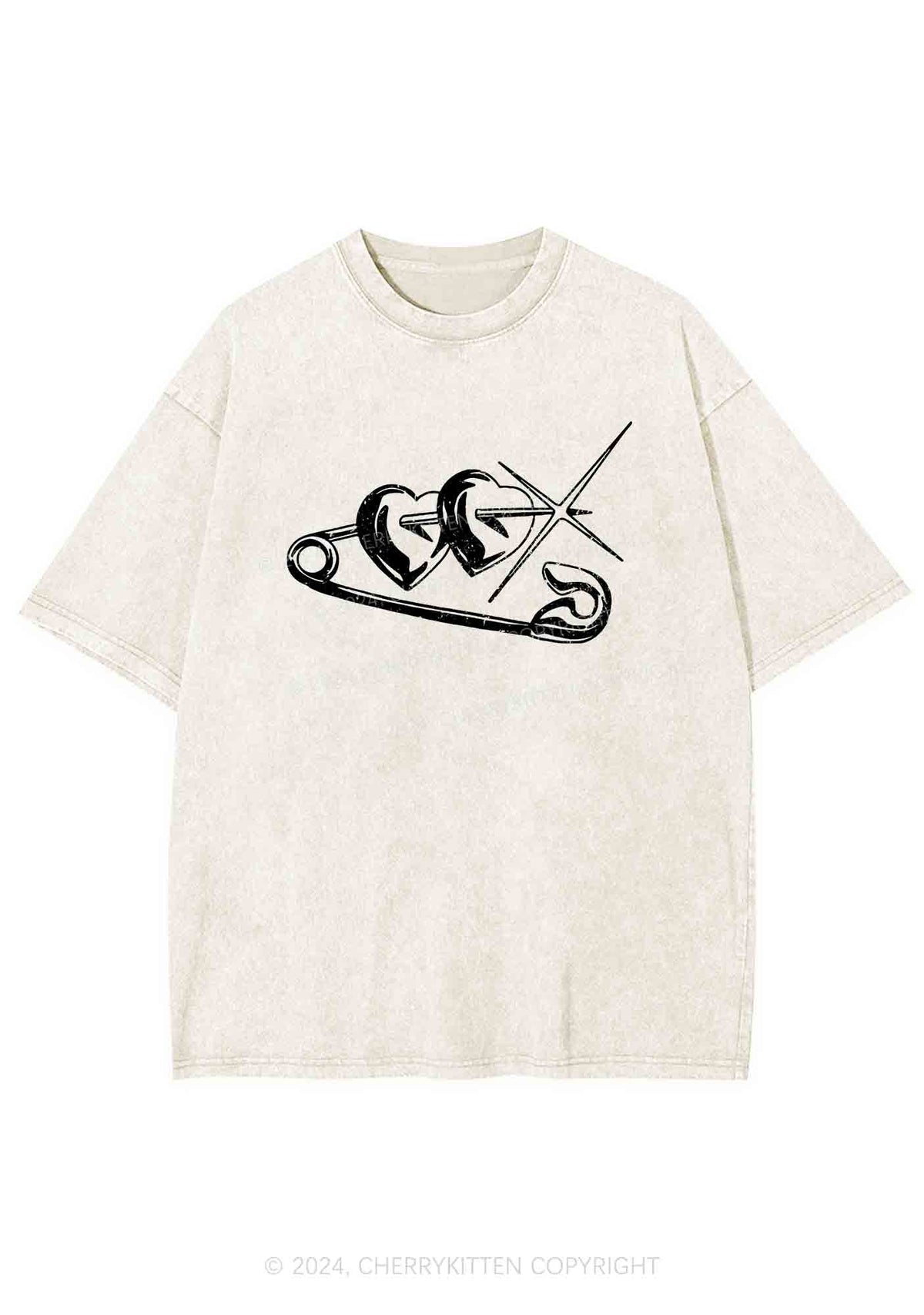 Love Pin Y2K Washed Tee Cherrykitten