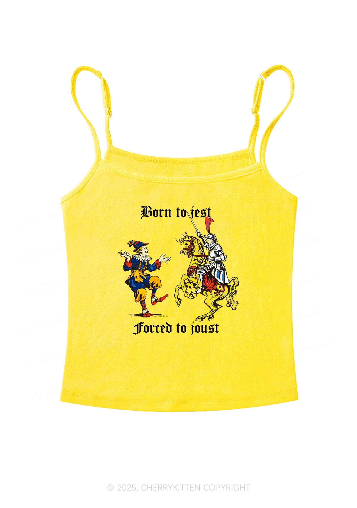 Born to Jest Forced to Joust Y2K Spaghetti Strap Cami Cherrykitten