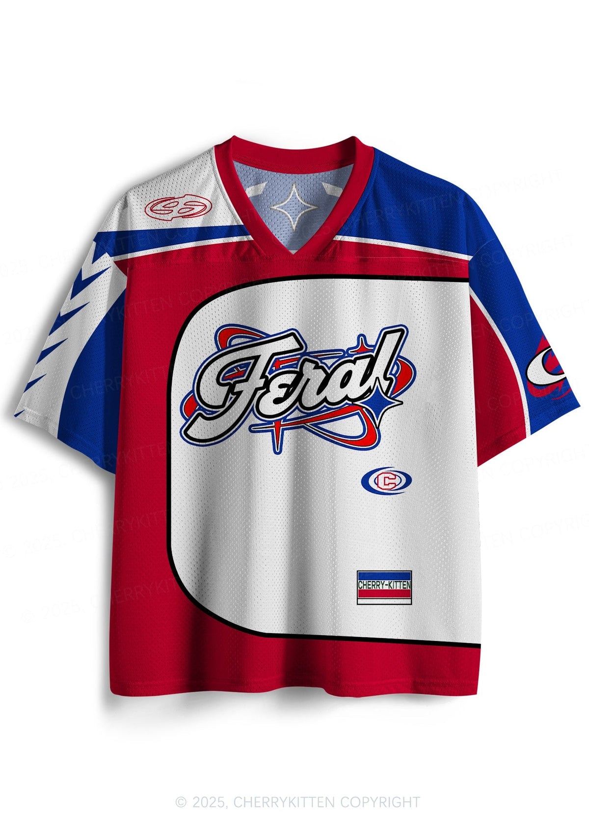 Custom Red Feral Y2K Sport Jersey Shirts Cherrykitten