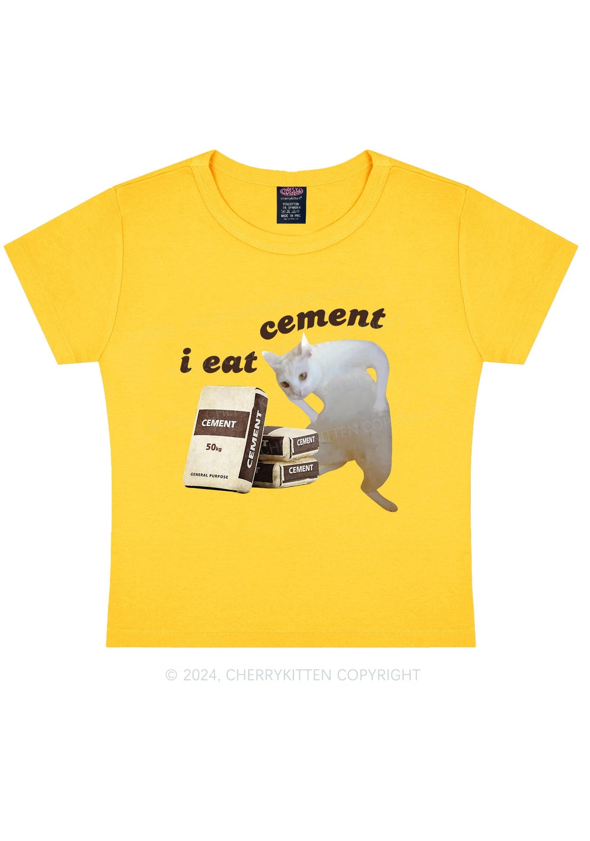 I Eat Cement Y2K Baby Tee Cherrykitten