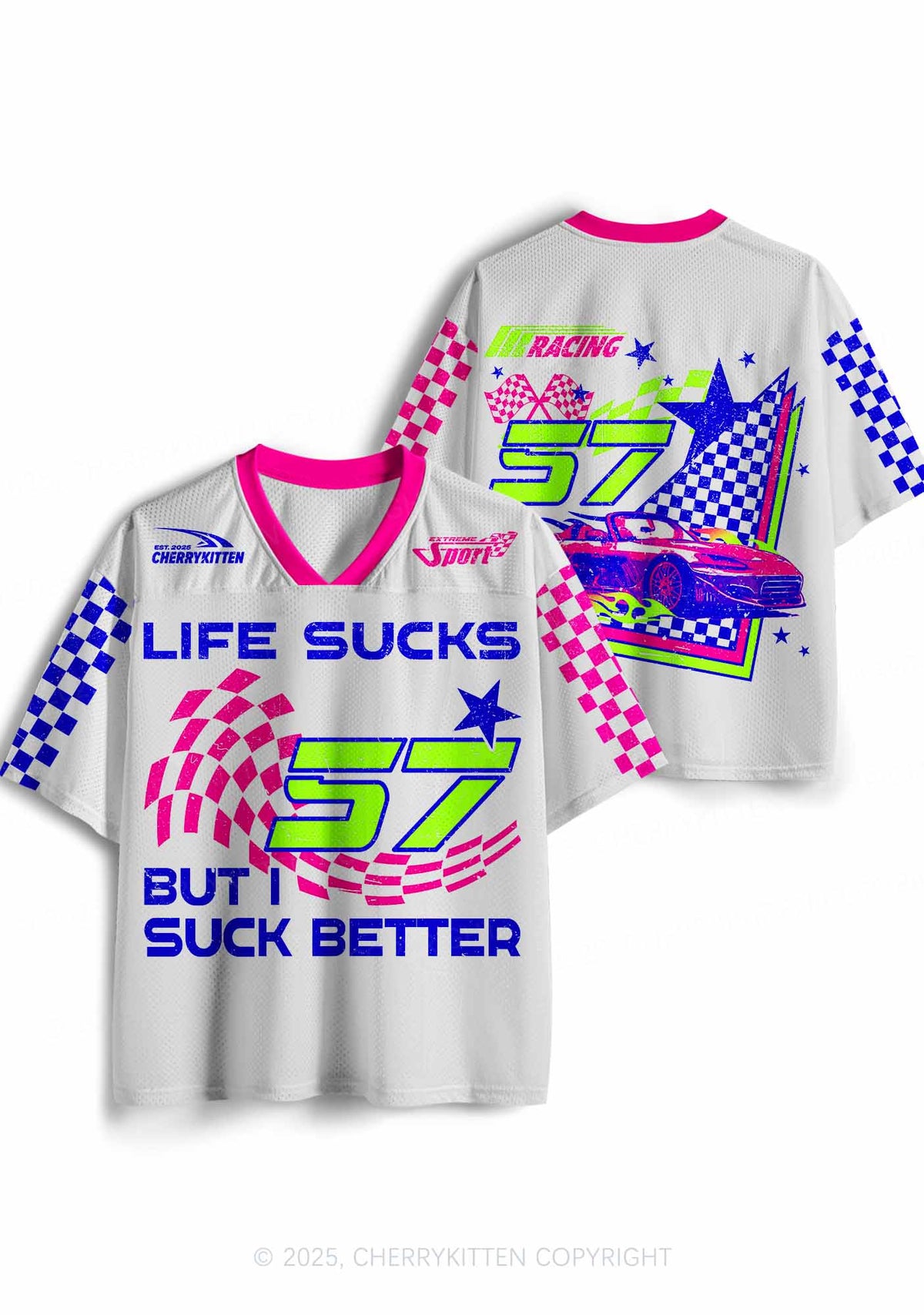 Custom Life Sucks Y2K Sport Jersey Shirts Cherrykitten