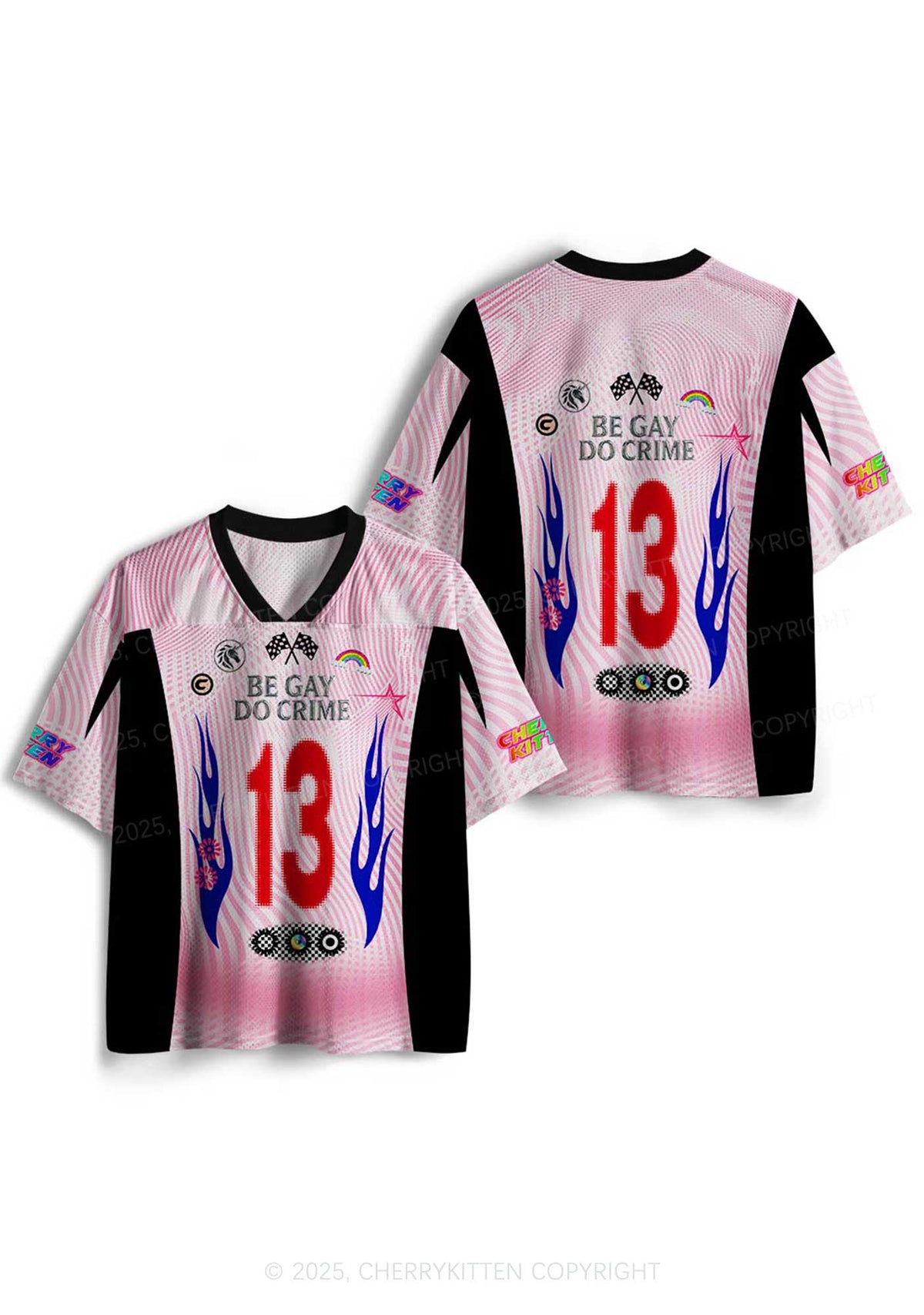 Be Gay Do Crime Pride Y2K Sport Jersey Shirts Cherrykitten