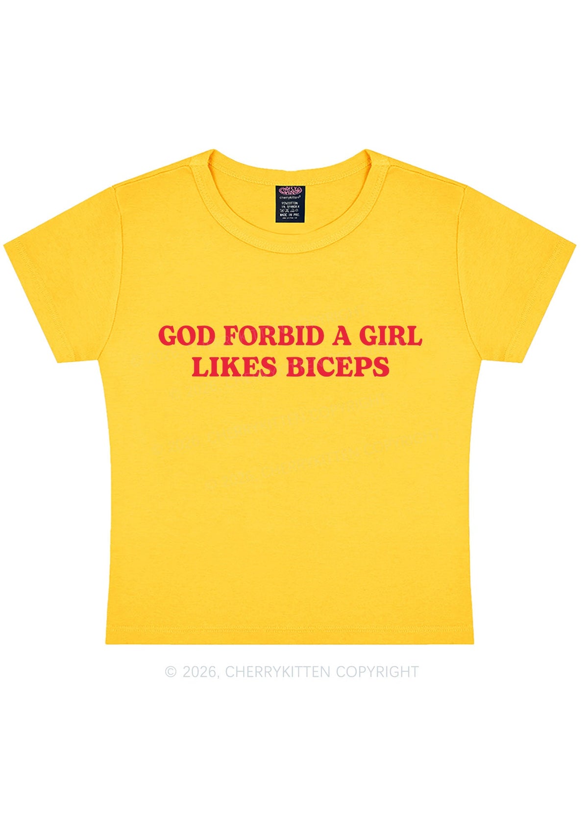 God Forbid A Girl Likes Biceps Y2K Baby Tee Cherrykitten
