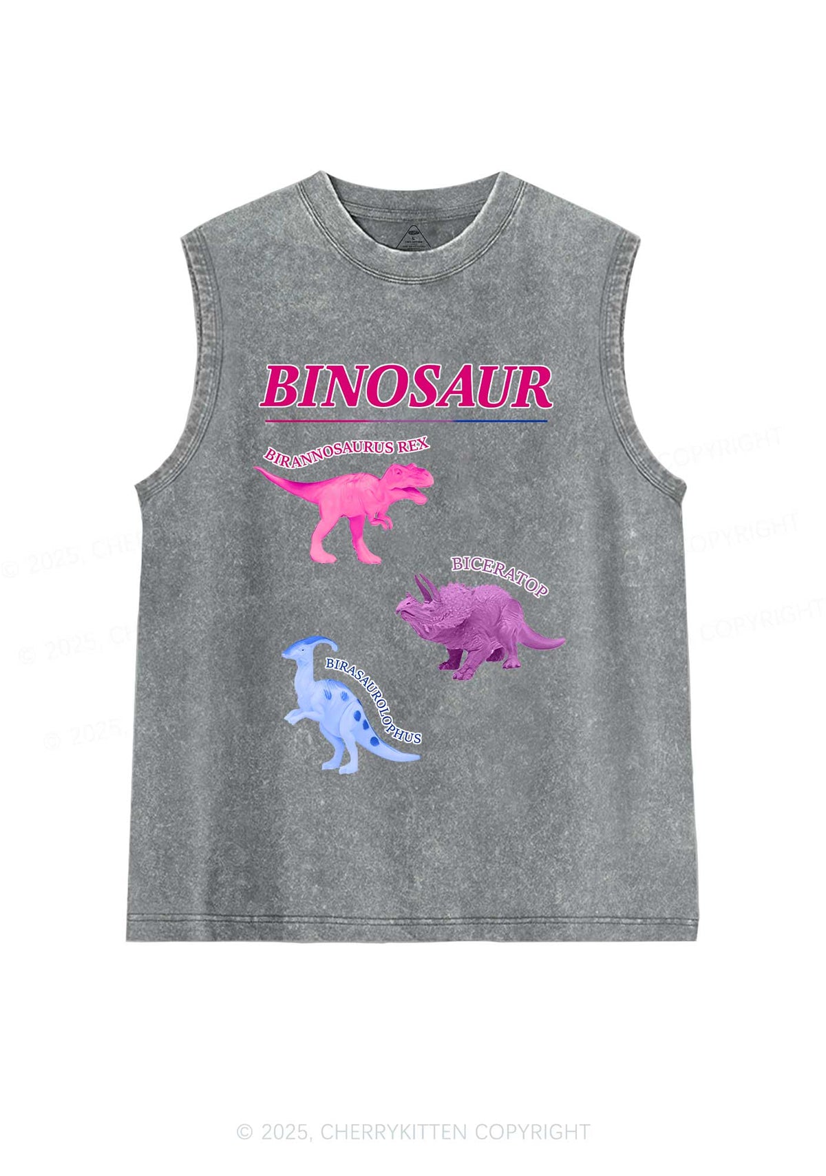 Binosaur Pride Y2K Washed Muscle Tank Cherrykitten