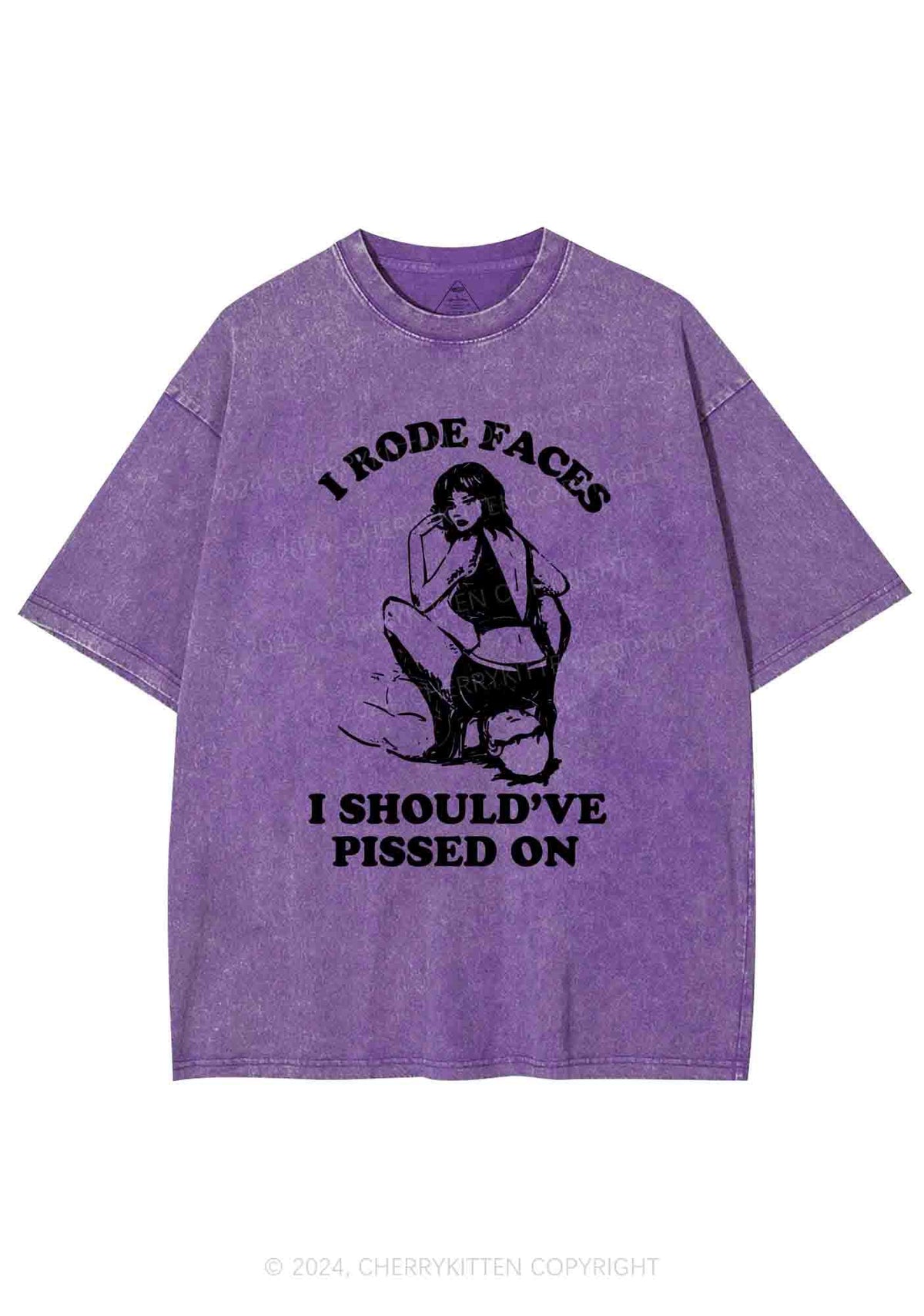 I Rode Faces Y2K Washed Tee Cherrykitten