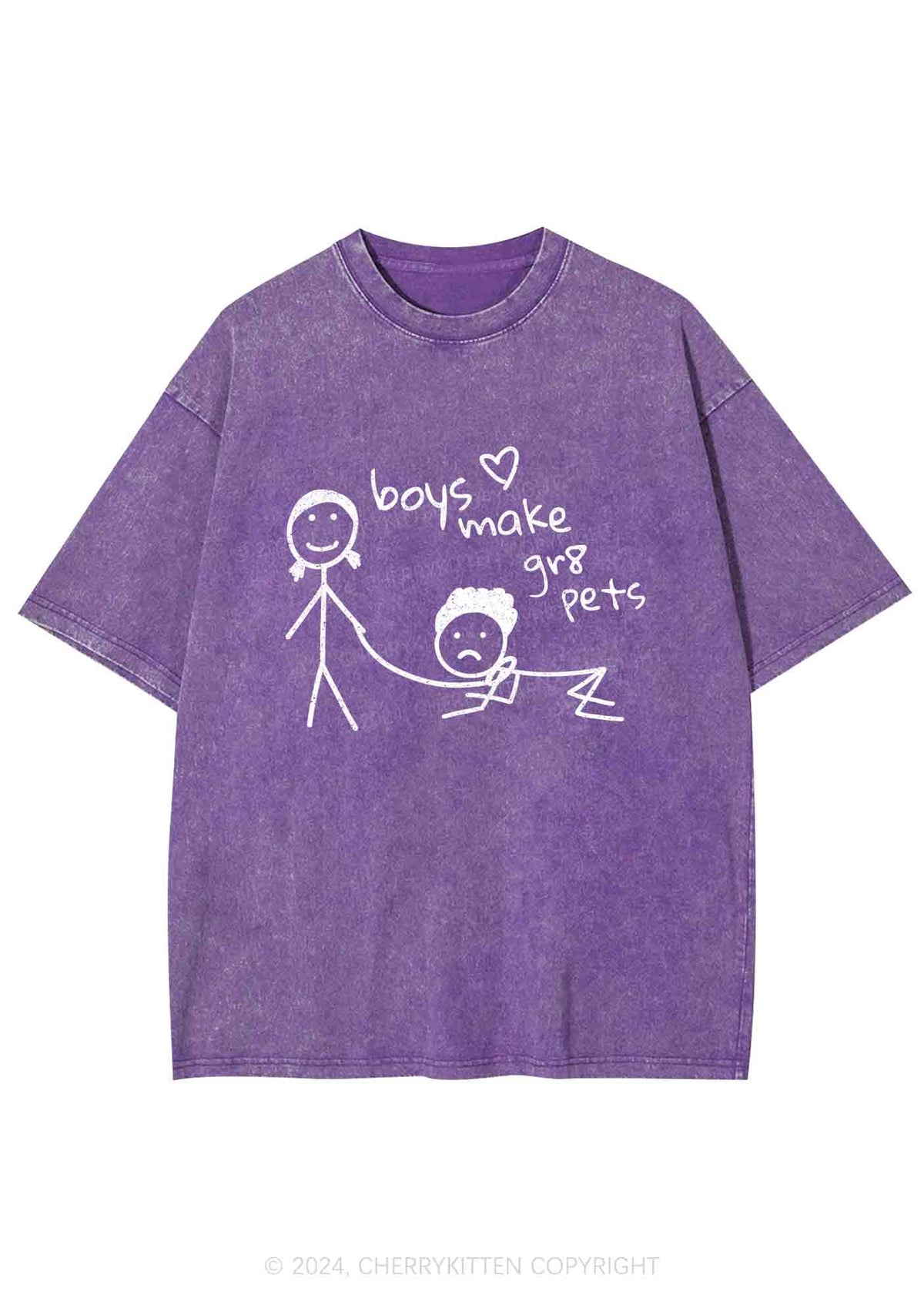 Boys Make Gr8 Pets Y2K Washed Tee Cherrykitten