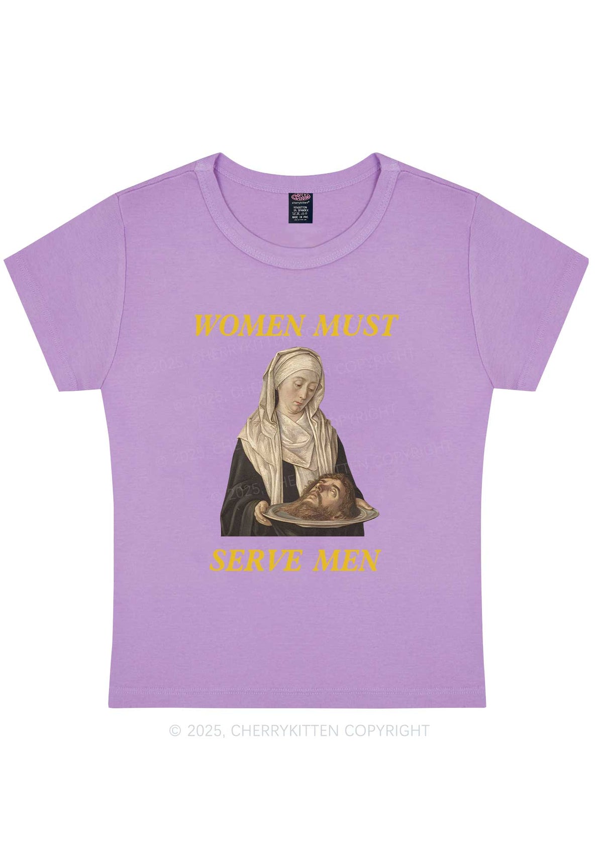 Women Must Serve Men Y2K Baby Tee Cherrykitten