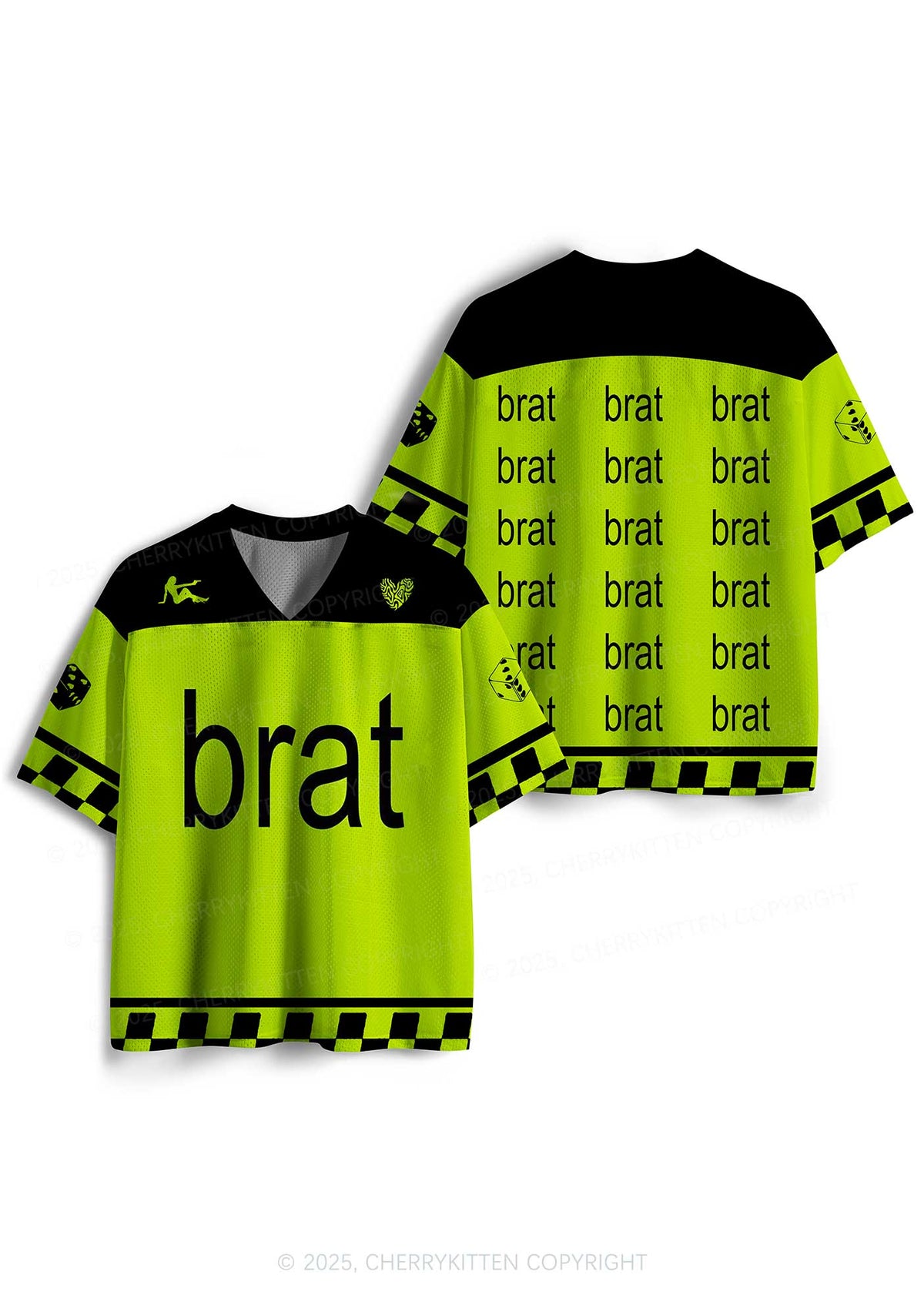 Green Brat Y2K Sport Jersey Shirts Cherrykitten