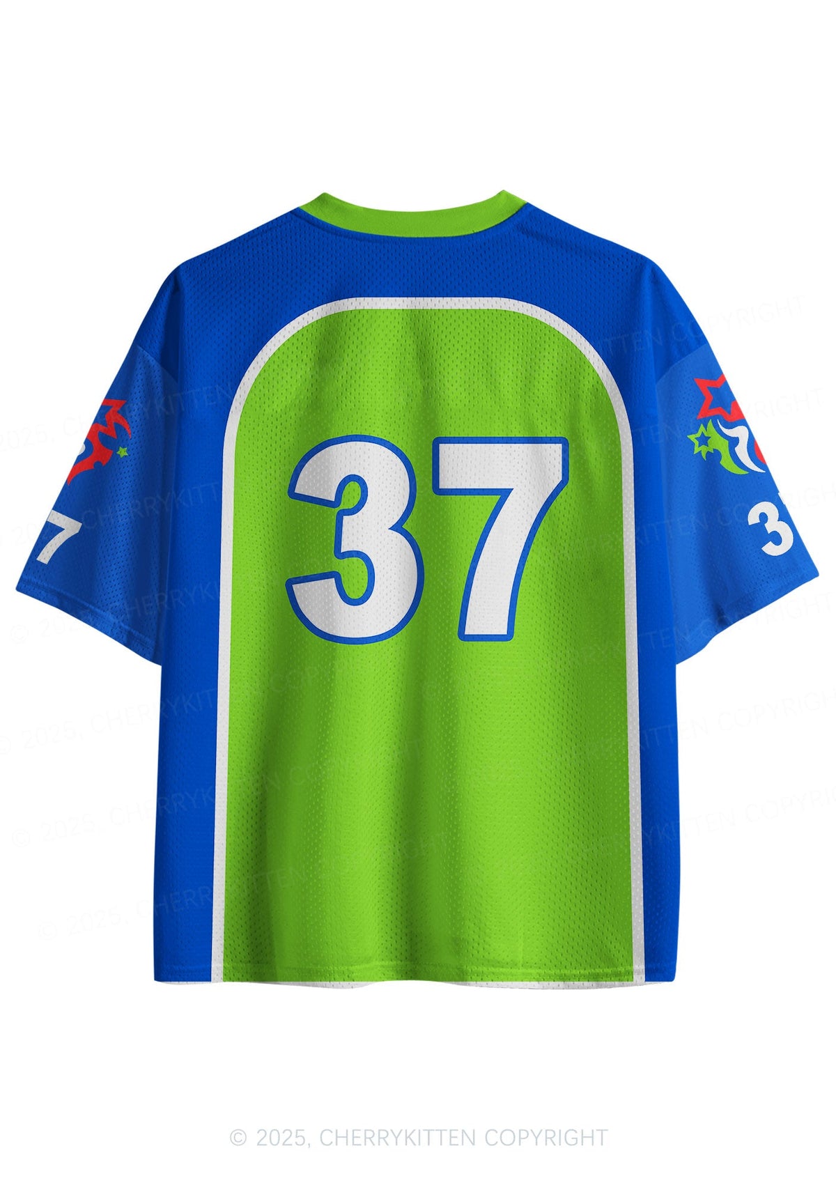 Custom Blue Big Back Town Y2K Sport Jersey Shirts Cherrykitten