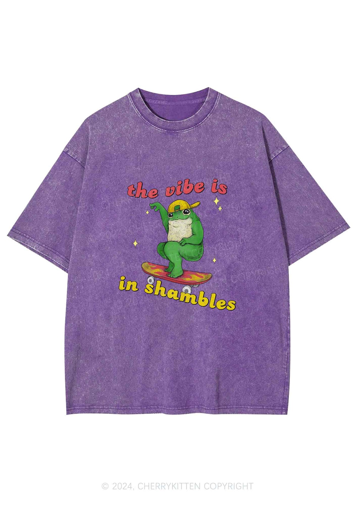Shambles Vibe Y2K Washed Tee Cherrykitten