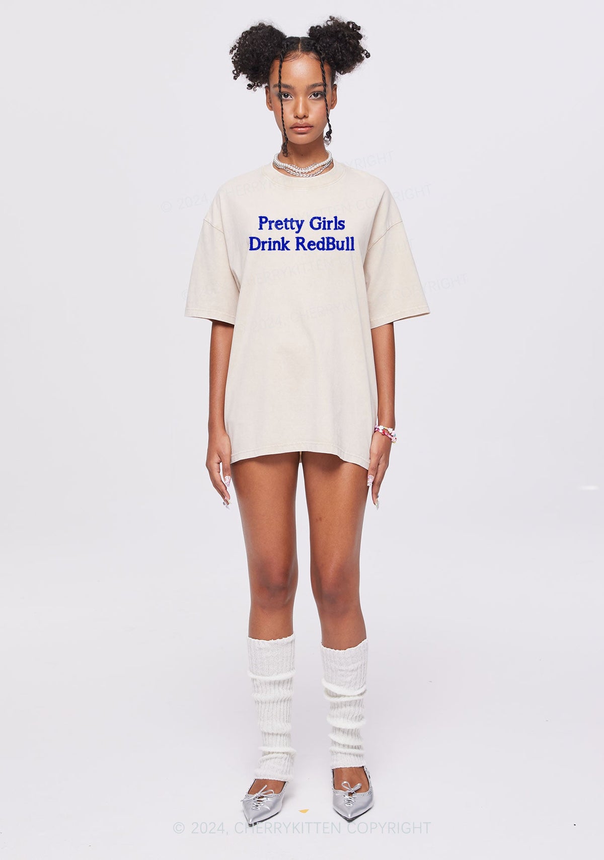 Pretty Girls Drink Red Y2K Washed Tee Cherrykitten