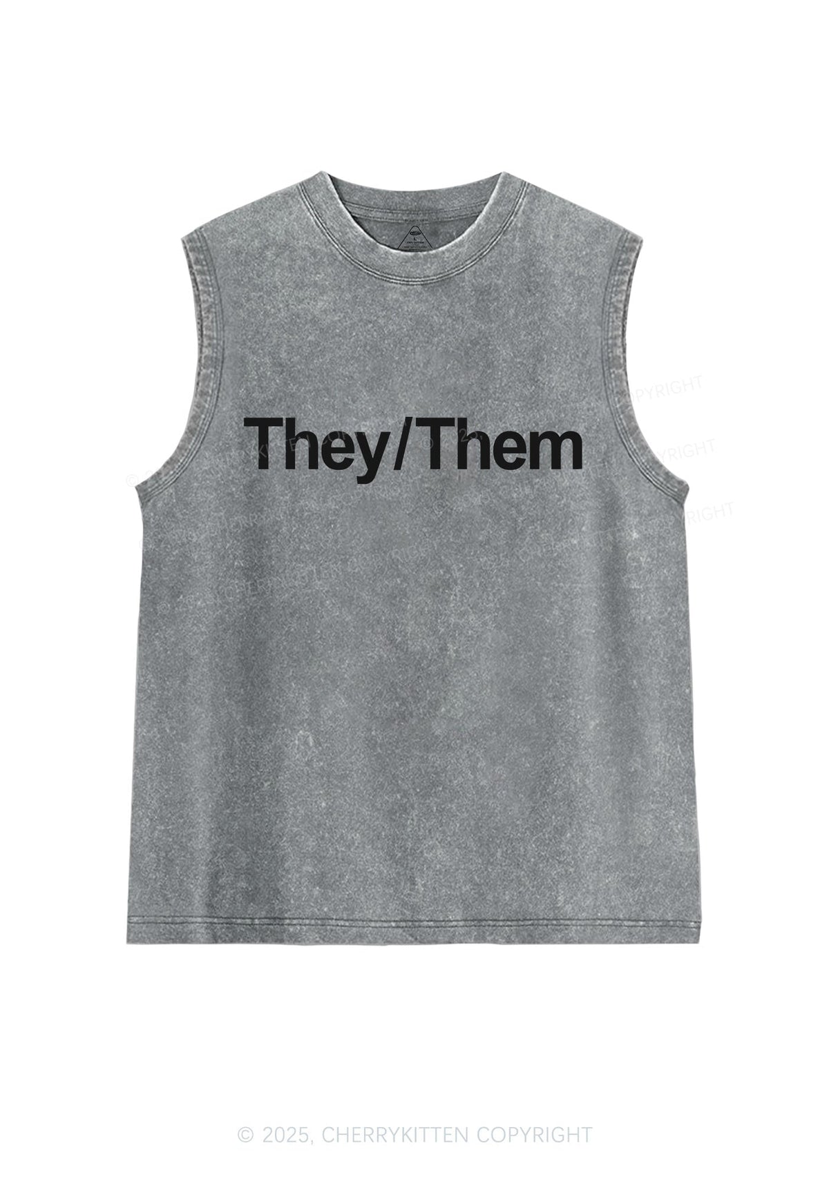 They Or Them Pride Y2K Washed Muscle Tank Cherrykitten