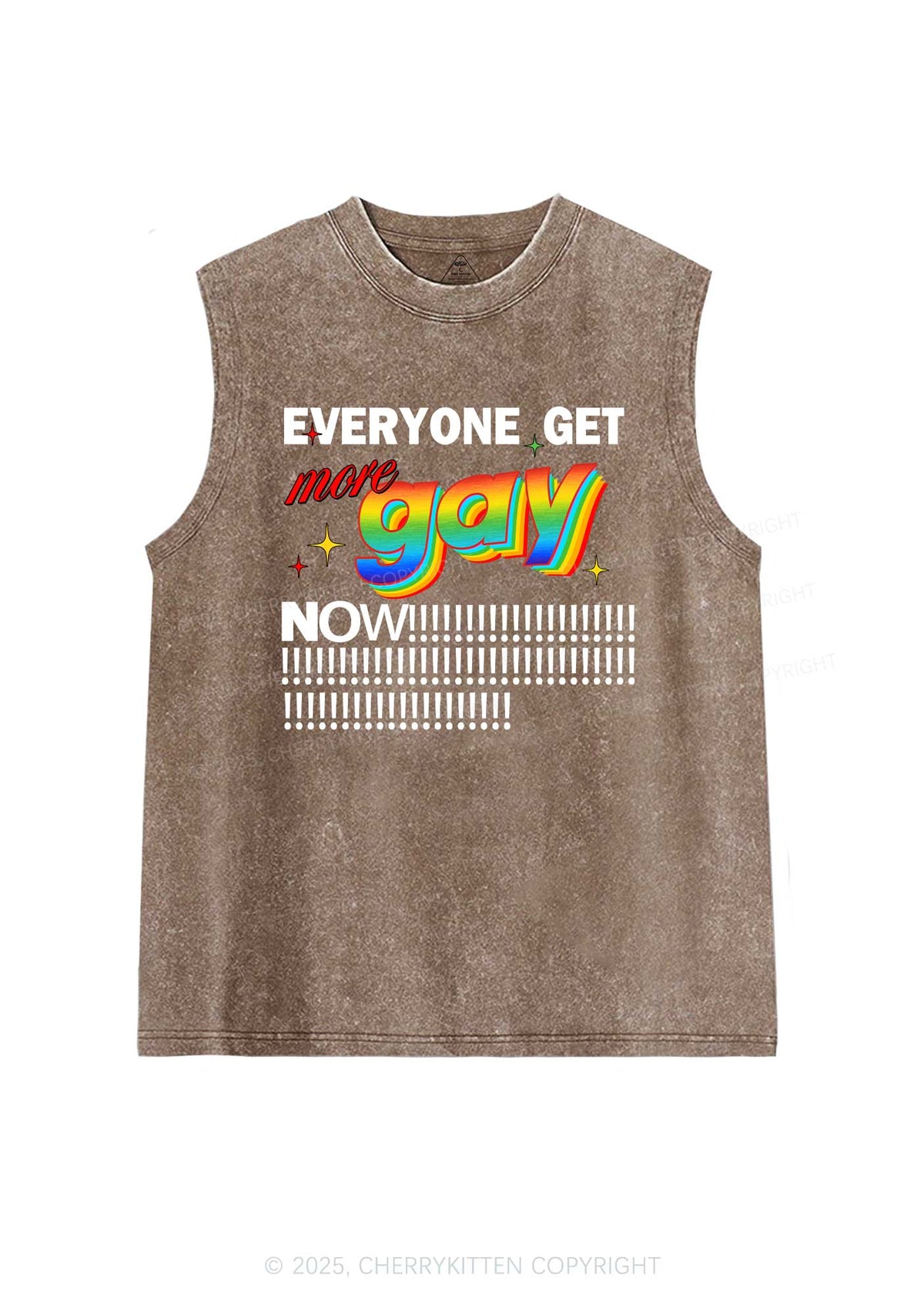 Get More Gay Pride Y2K Washed Muscle Tank Cherrykitten