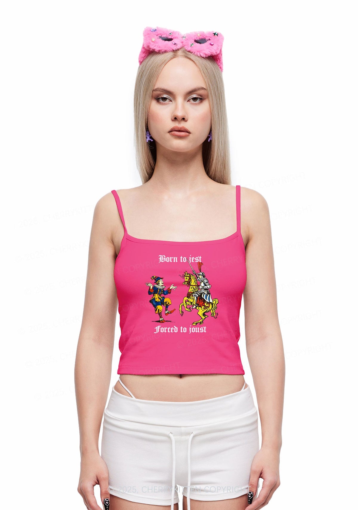 Born to Jest Forced to Joust Y2K Spaghetti Strap Cami Cherrykitten