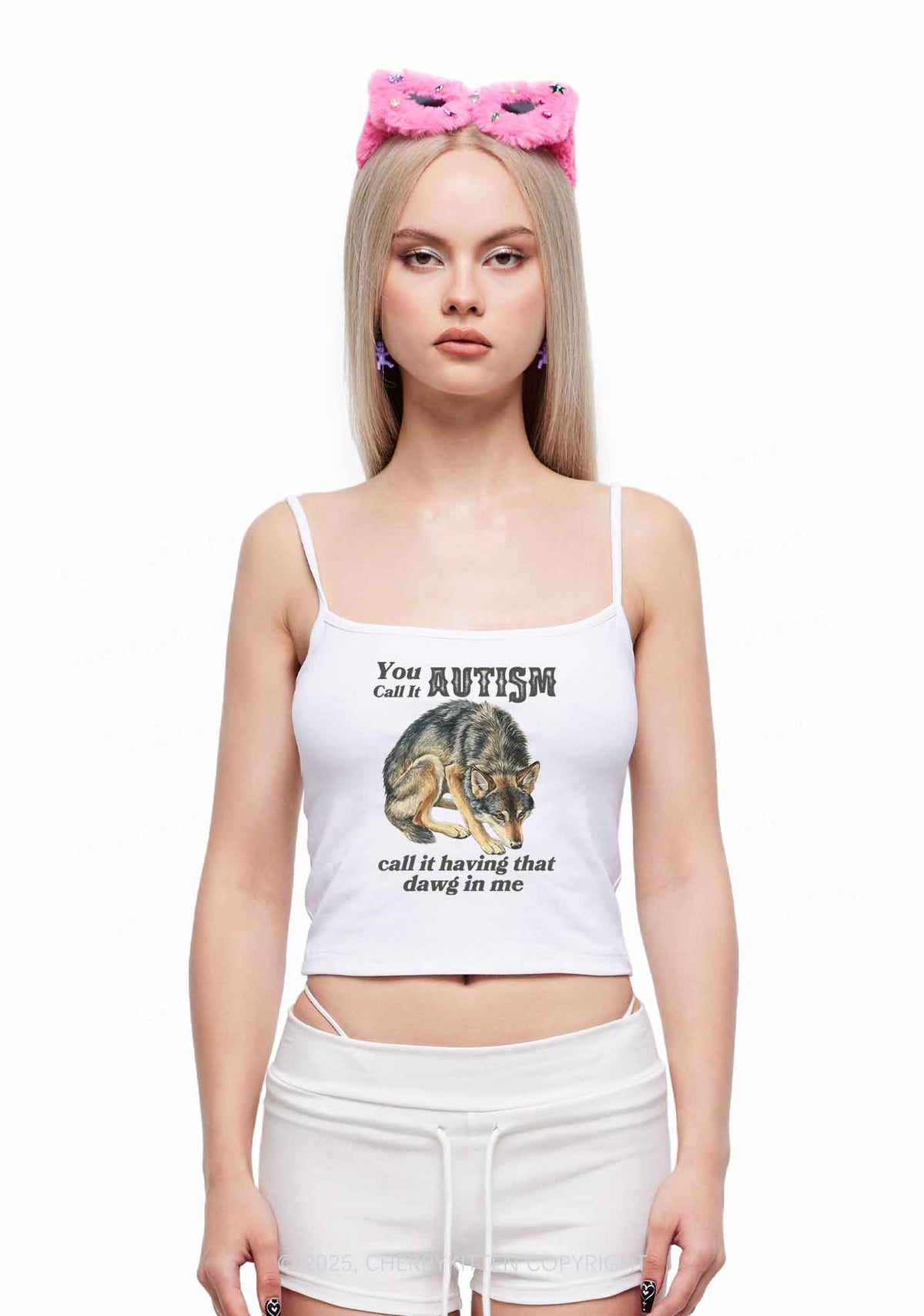 You Call It Autism Y2K Spaghetti Strap Cami Cherrykitten