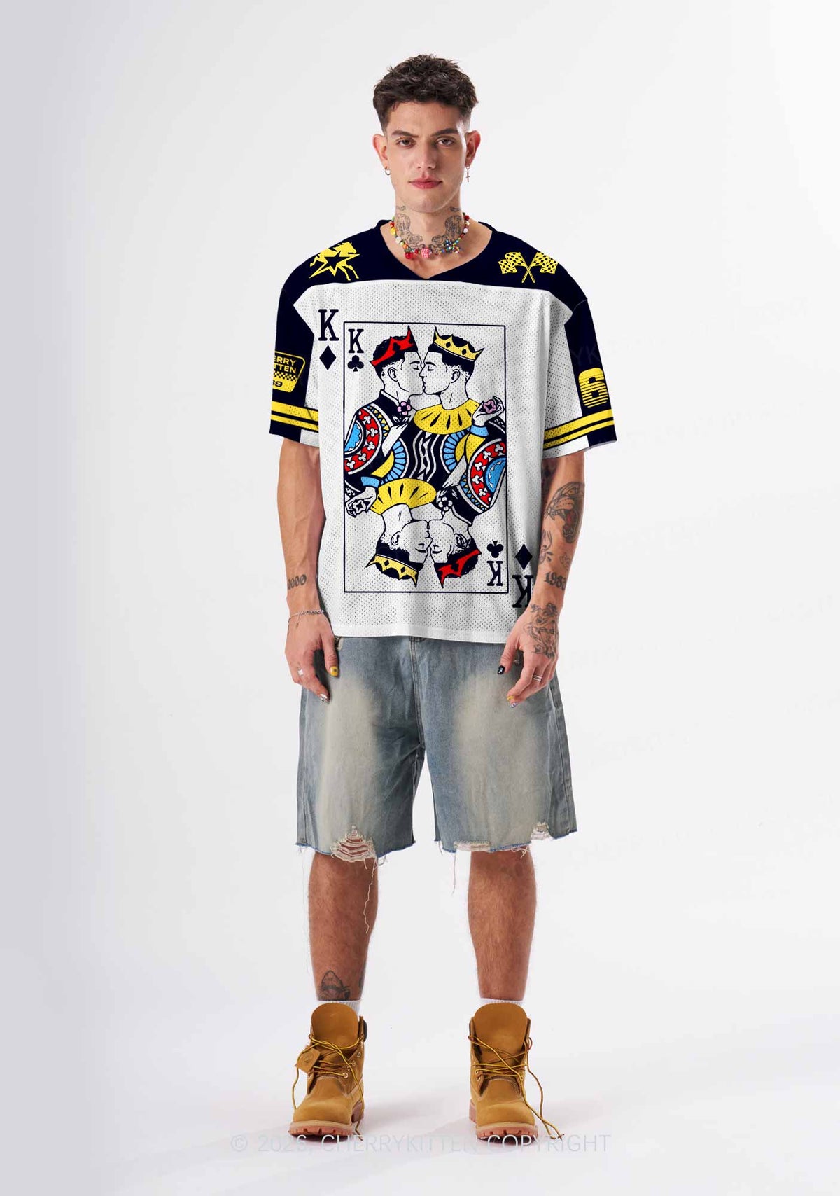 Black Gay King Pride Y2K Sport Jersey Shirts Cherrykitten