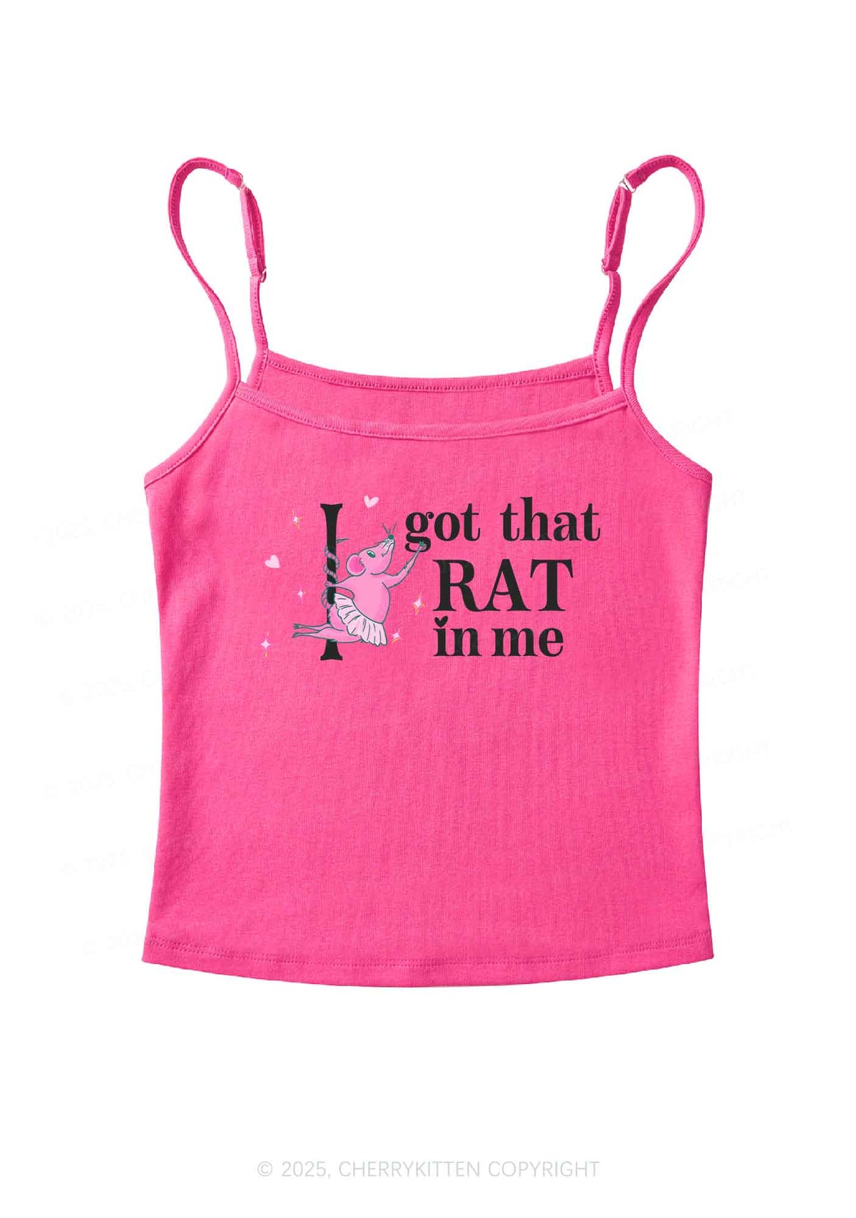 Got Rat In Me Y2K Spaghetti Strap Cami Cherrykitten