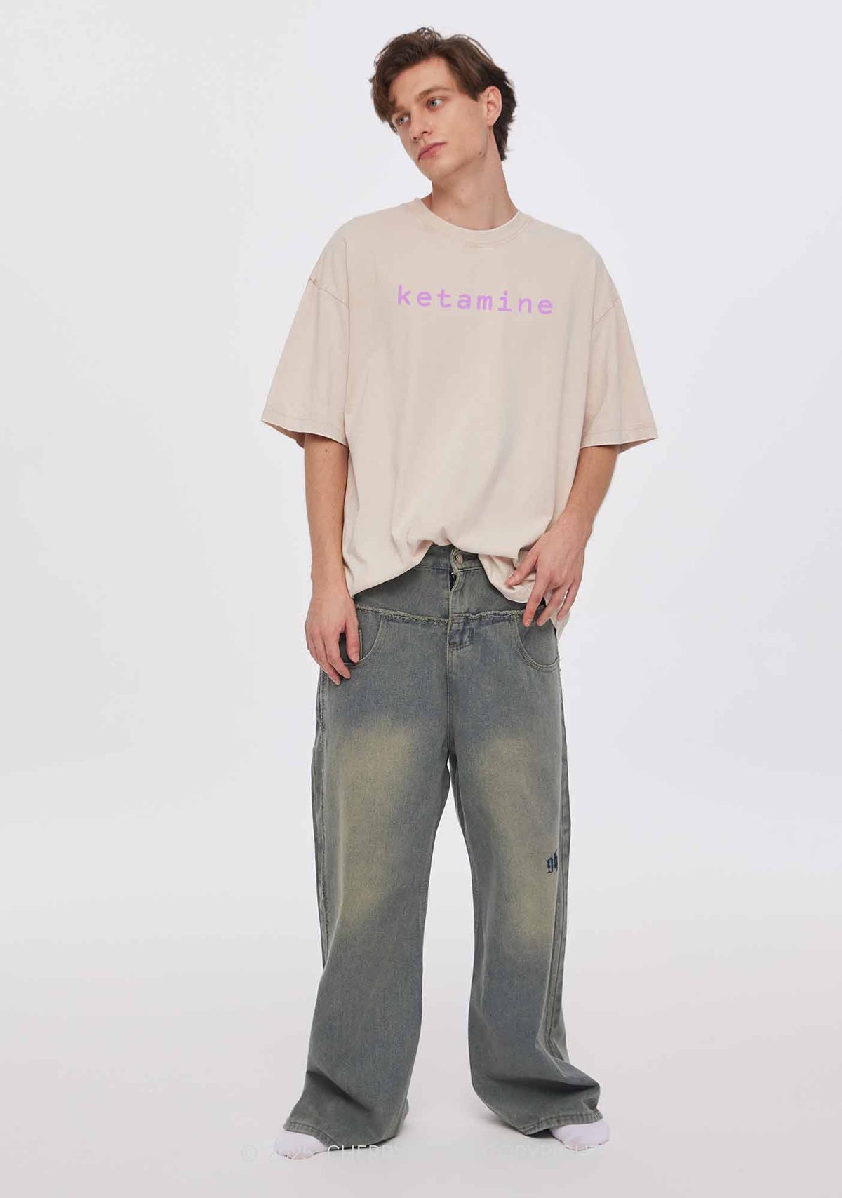 Orange Pony Two Sides Y2K Shirts Washed Tee Cherrykitten
