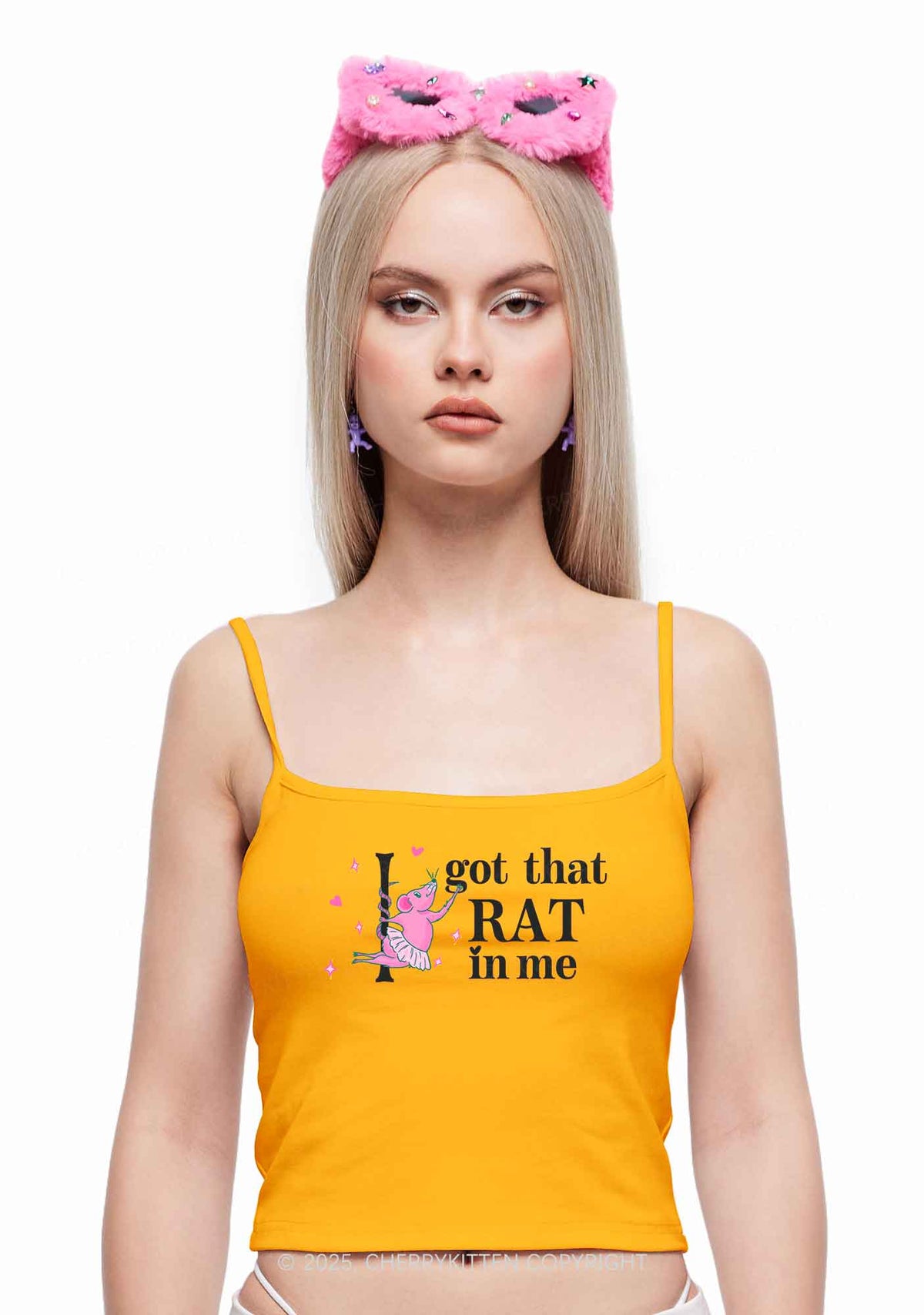 Got Rat In Me Y2K Spaghetti Strap Cami Cherrykitten