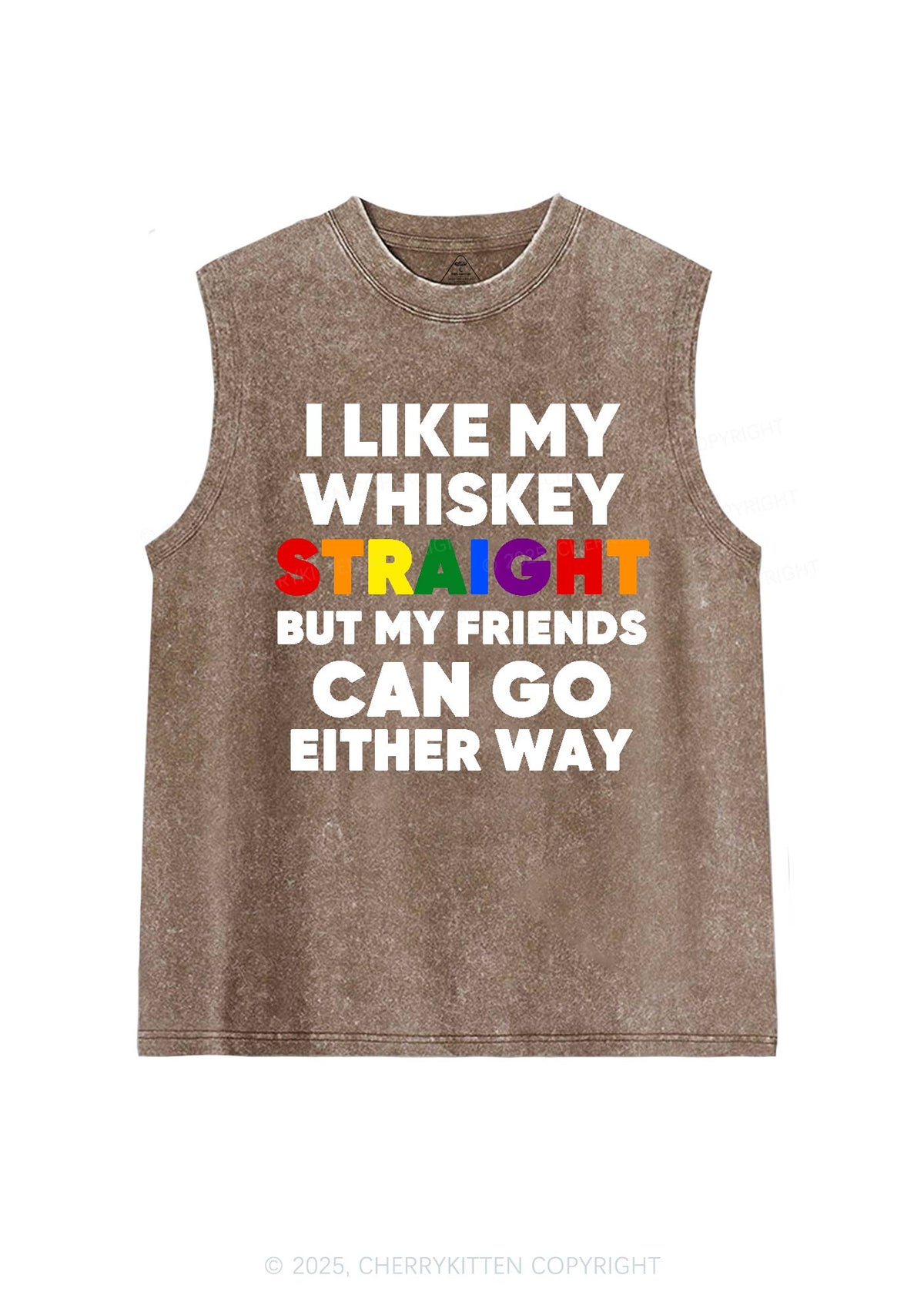 I Like Straight Pride Y2K Washed Muscle Tank Cherrykitten