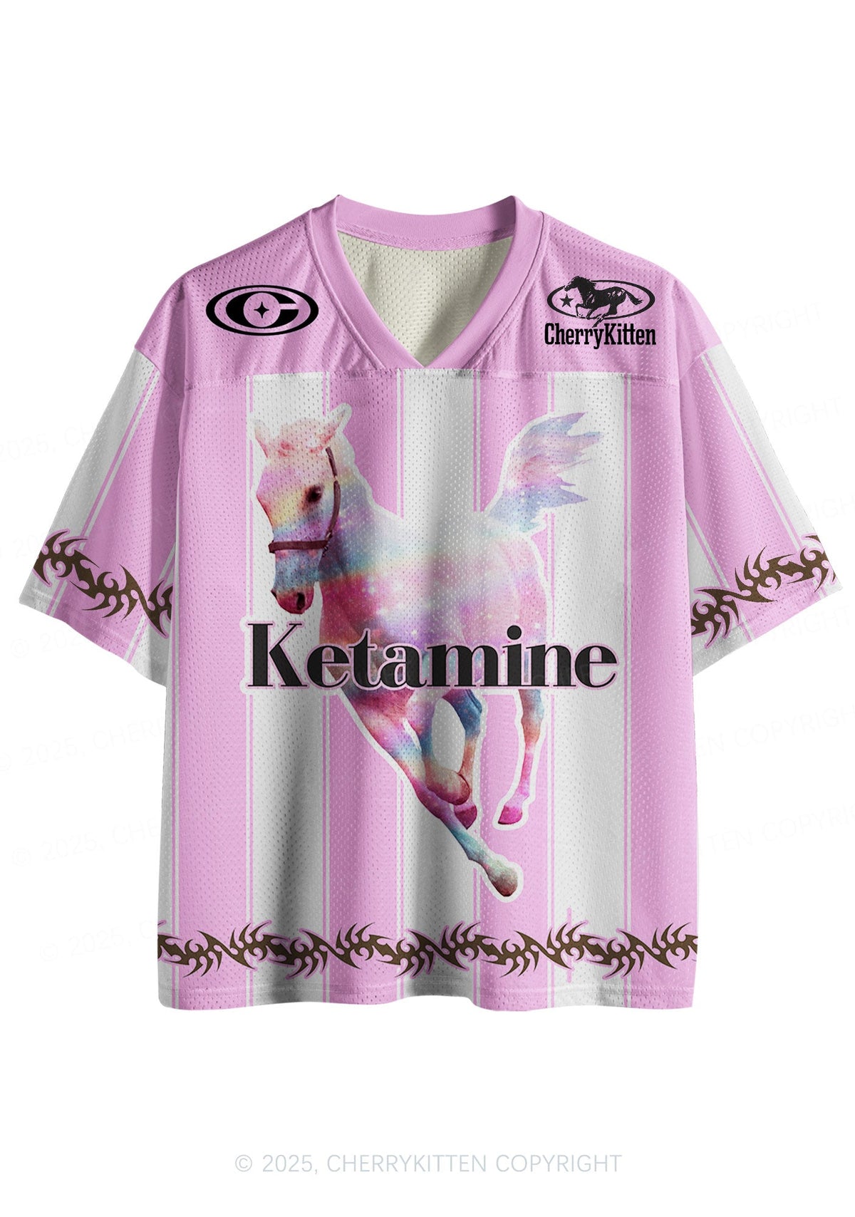 Custom Pink Horse Y2K Sport Jersey Shirts Cherrykitten