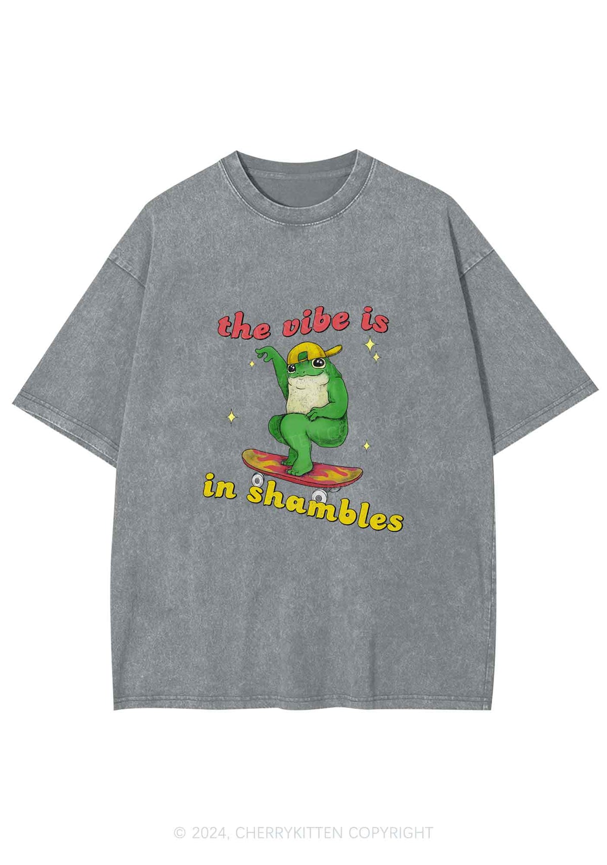 Shambles Vibe Y2K Washed Tee Cherrykitten