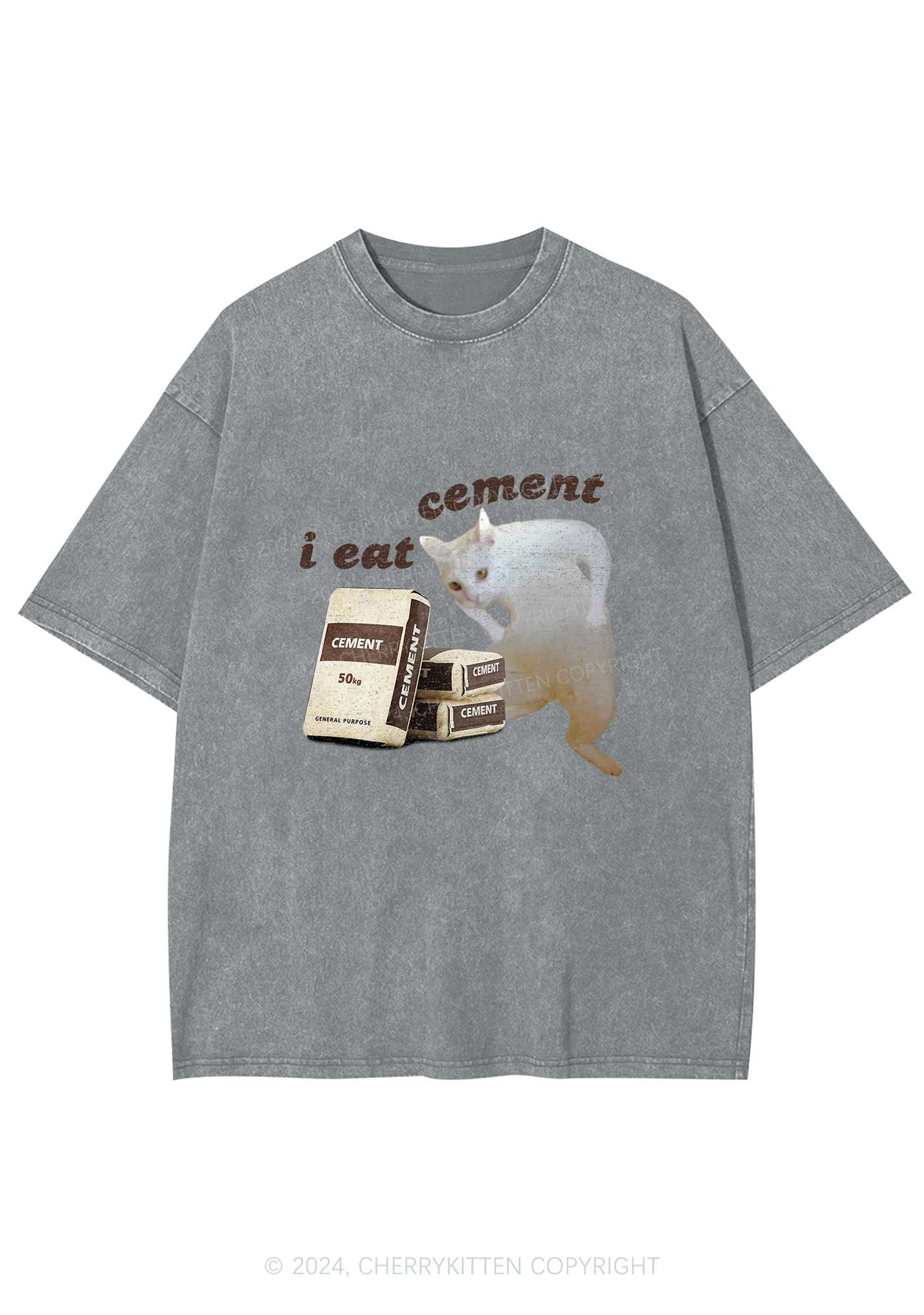 I Eat Cement Y2K Washed Tee Cherrykitten