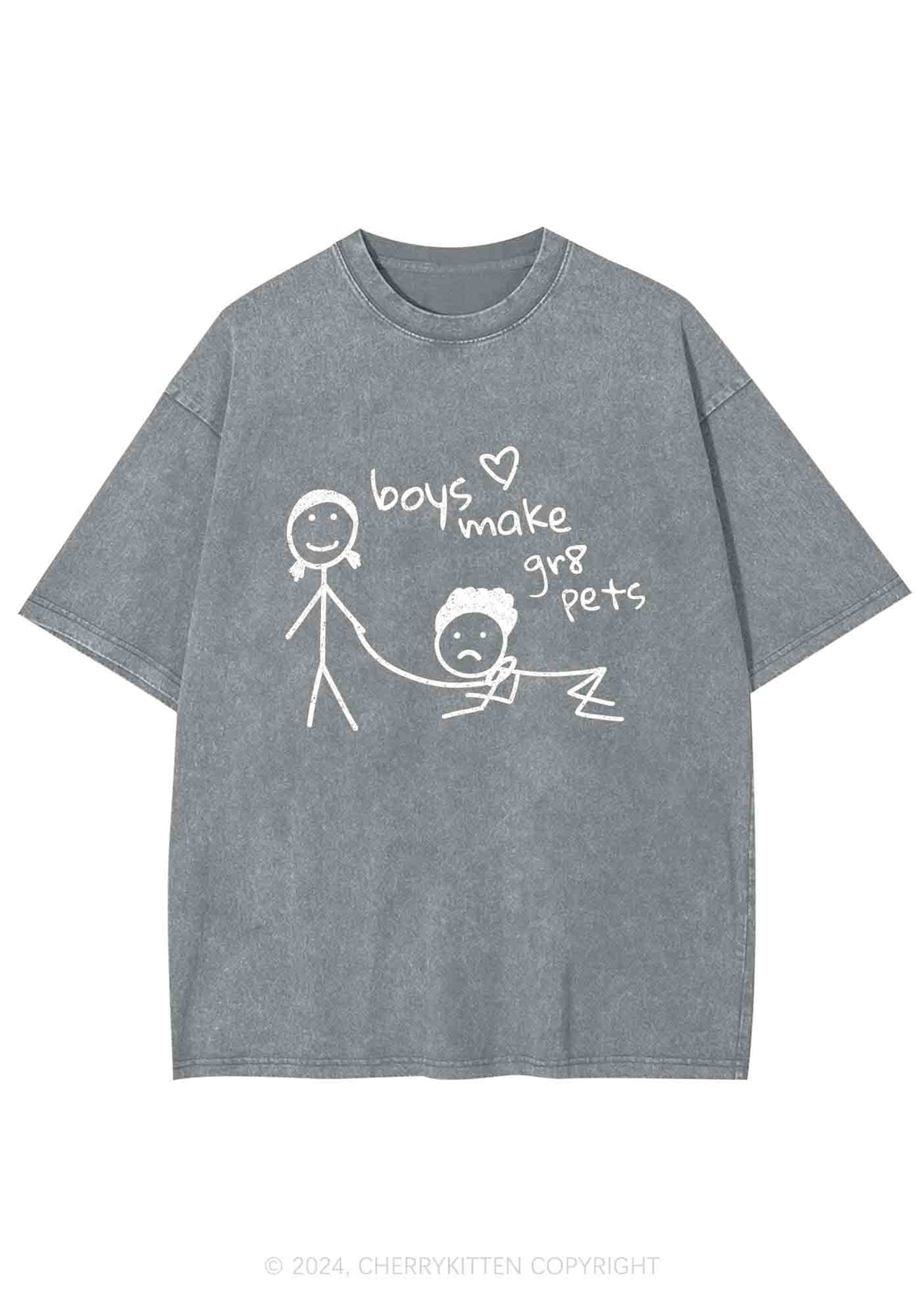 Boys Make Gr8 Pets Y2K Washed Tee Cherrykitten