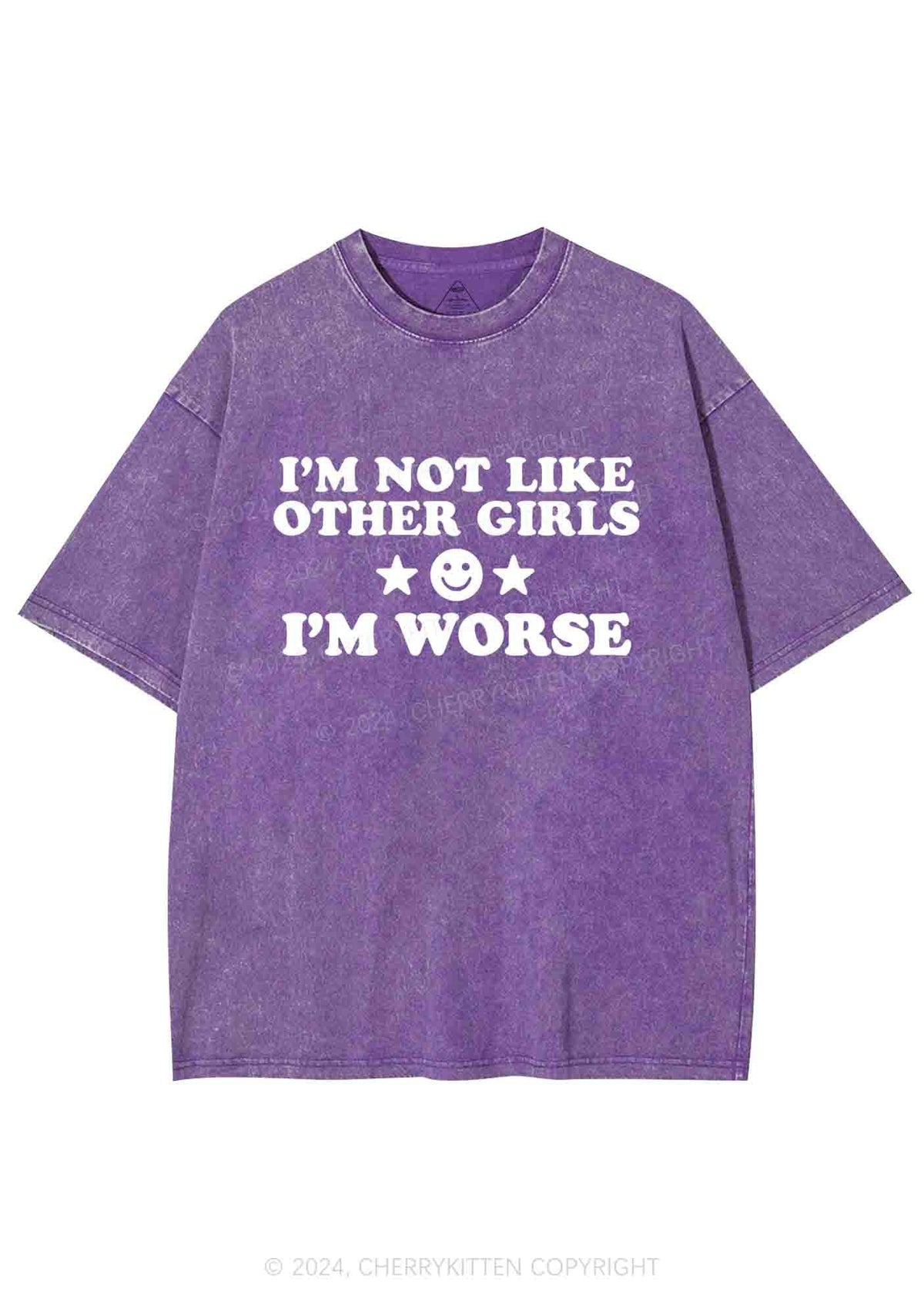 I'm Worse Y2K Washed Tee Cherrykitten