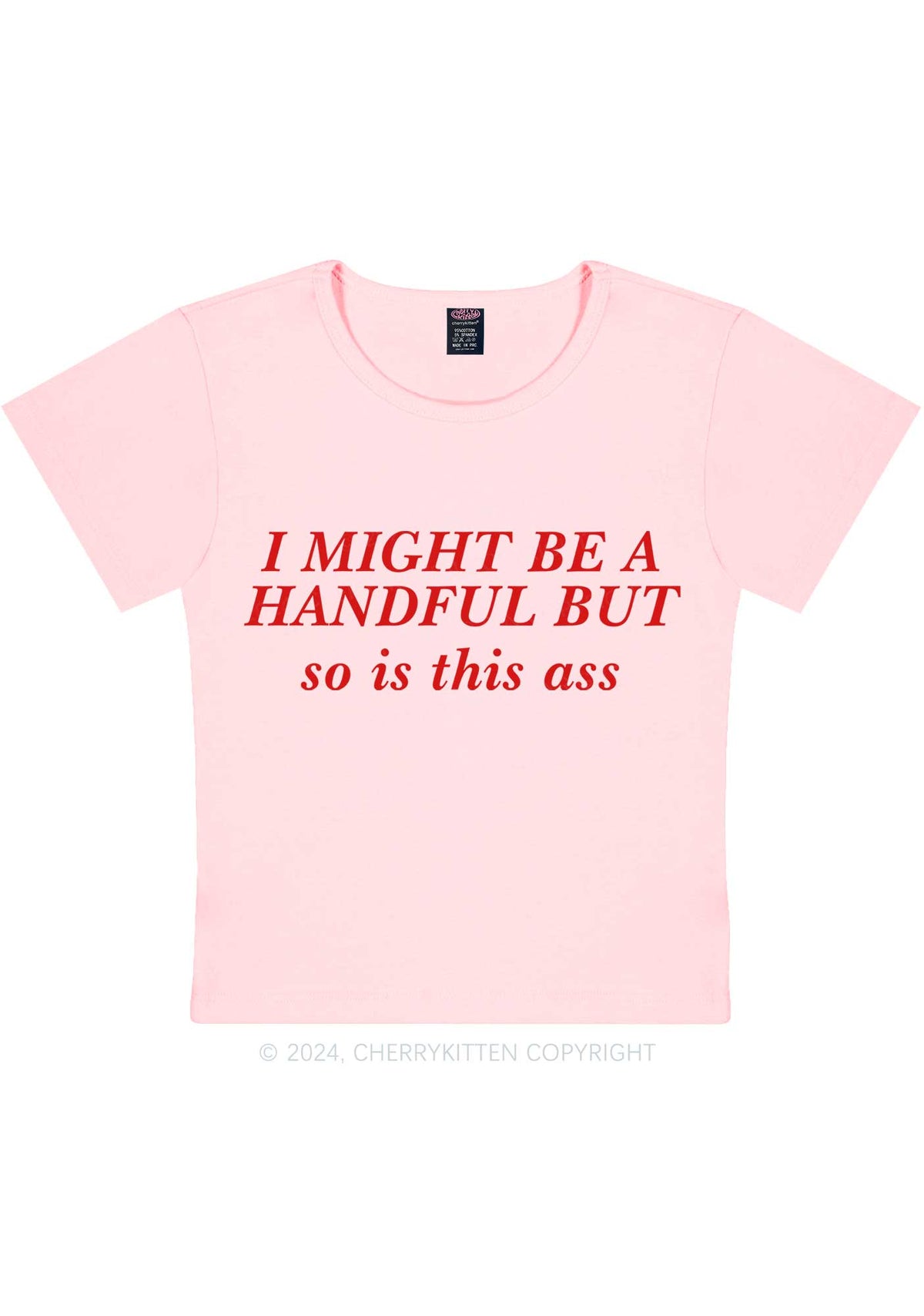 I Might Be Handful Y2K Baby Tee Cherrykitten
