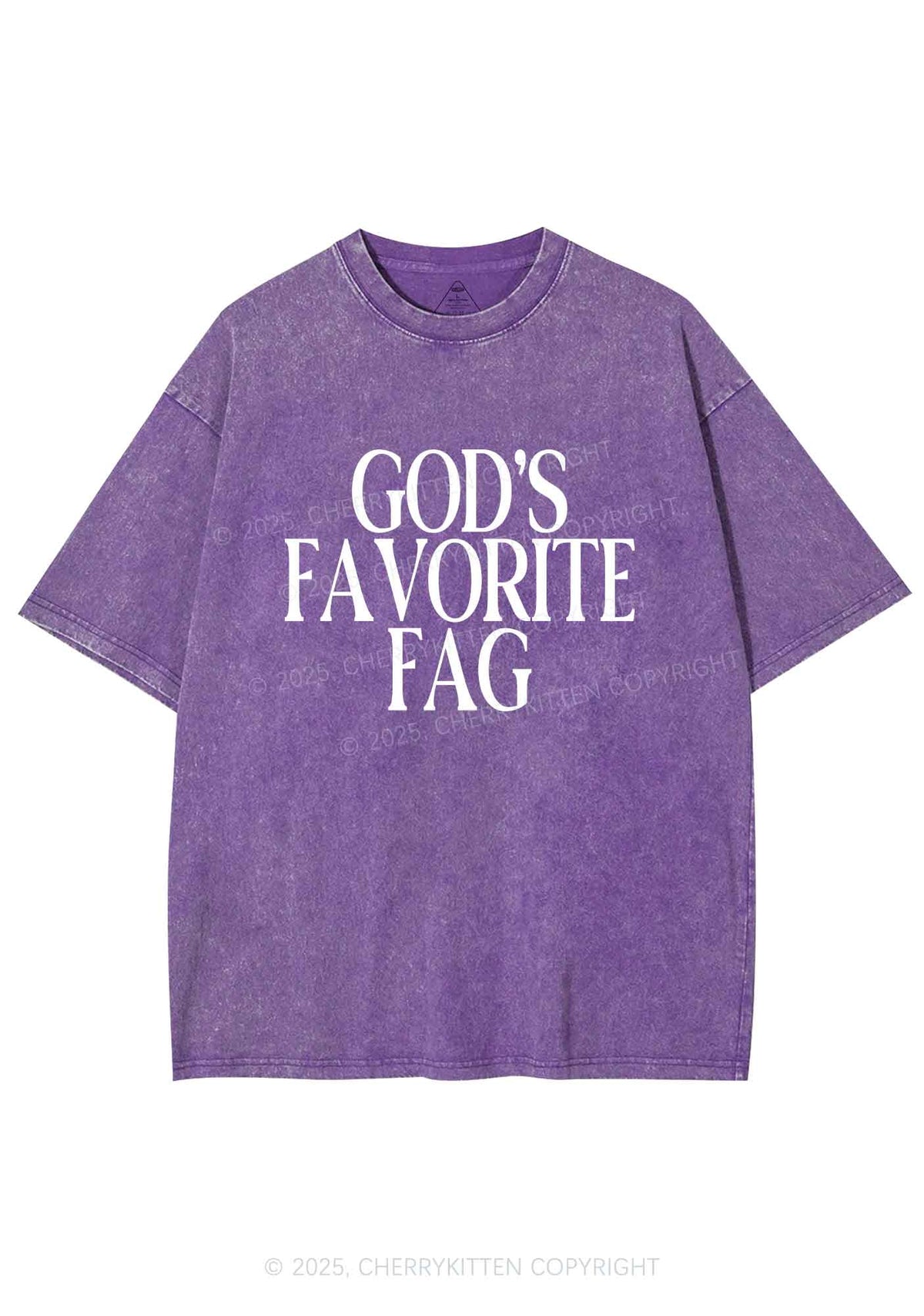 Gods Favorite Fag Pride Y2K Shirts Washed Tee Cherrykitten