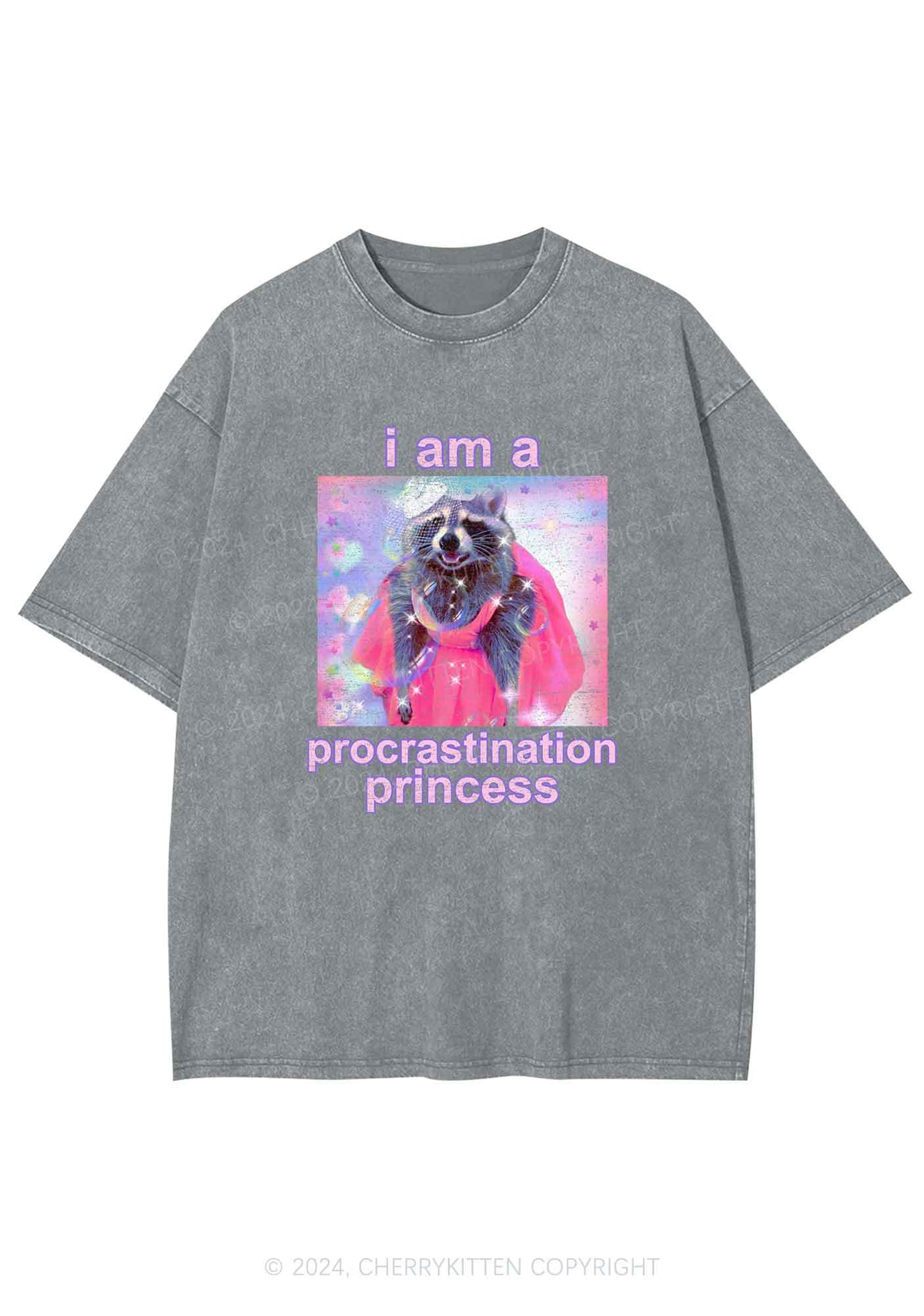 Procrastination Princess Y2K Washed Tee Cherrykitten