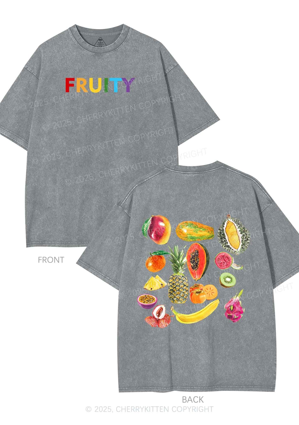 Fruity Two Sides Pride Y2K Shirts Washed Tee Cherrykitten