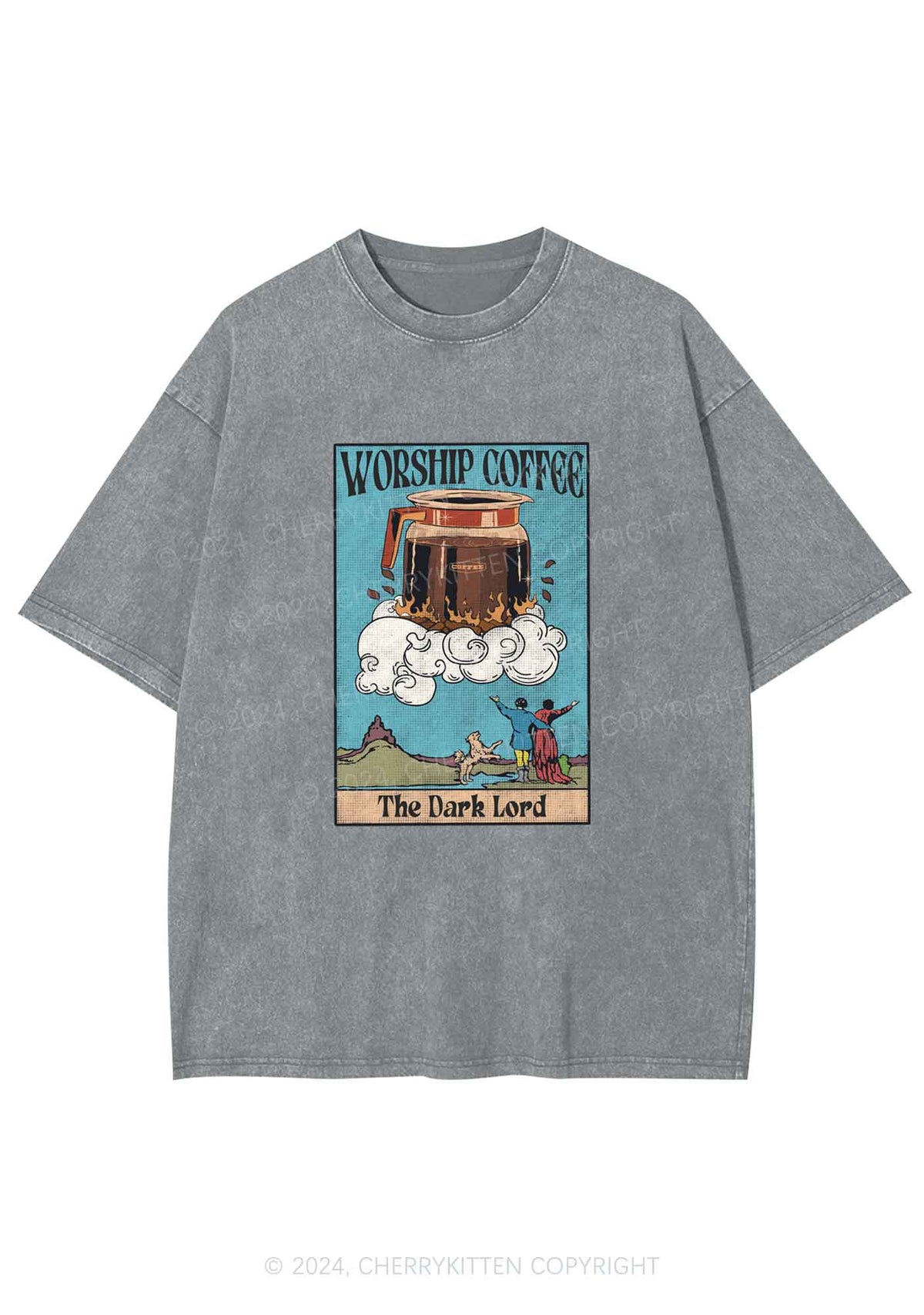 Worship Coffee Y2K Washed Tee Cherrykitten