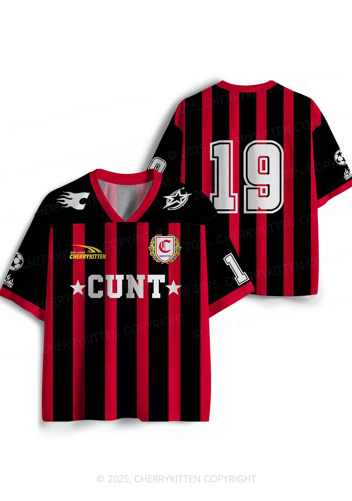 Custom Red Cxxt Stars Y2K Sport Jersey Shirts Cherrykitten