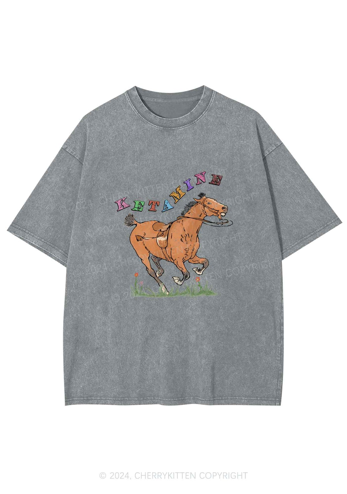Orange Pony Y2K Washed Tee Cherrykitten