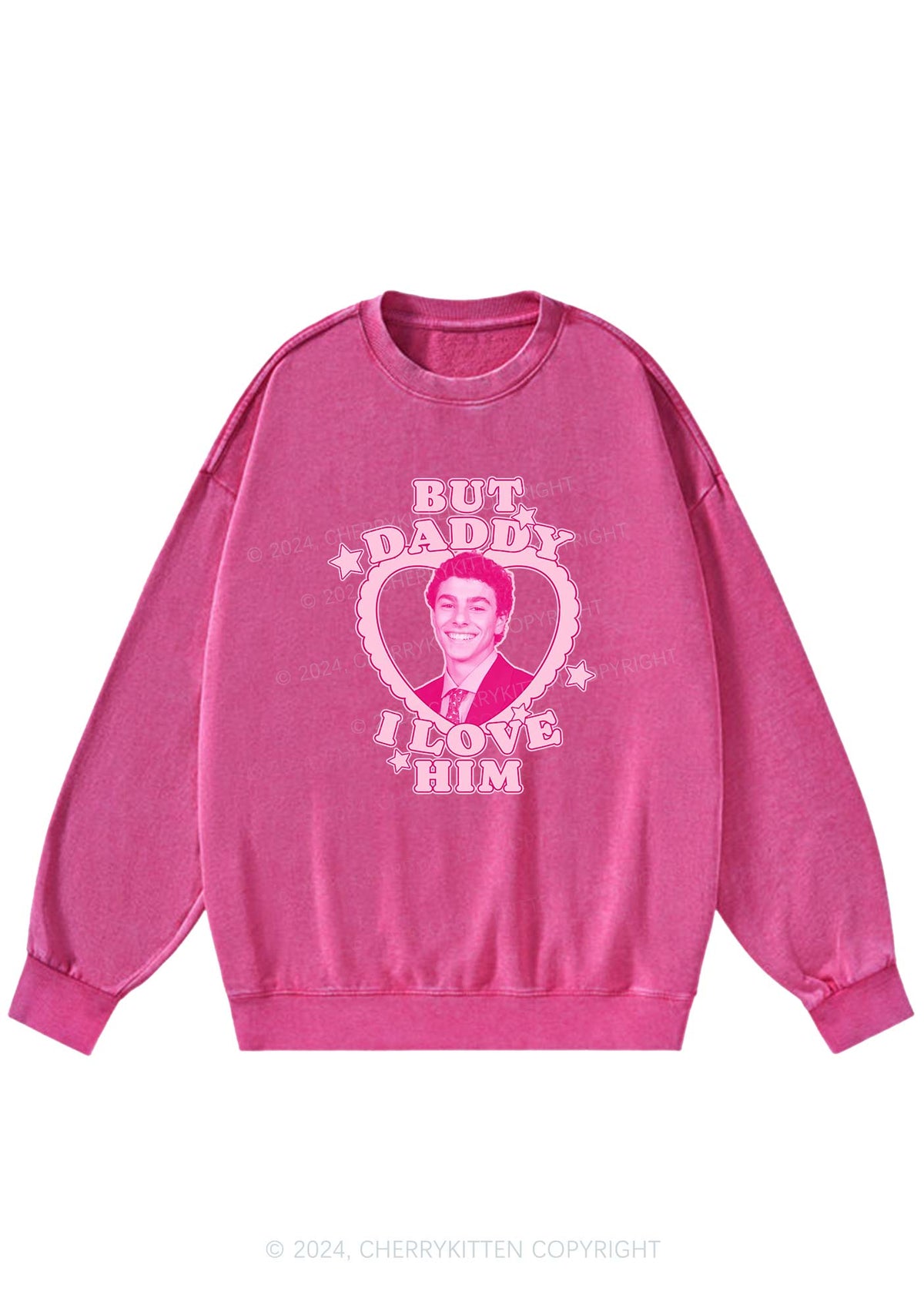 Daddy I Love Him Luigi Y2K Washed Sweatshirts Cherrykitten