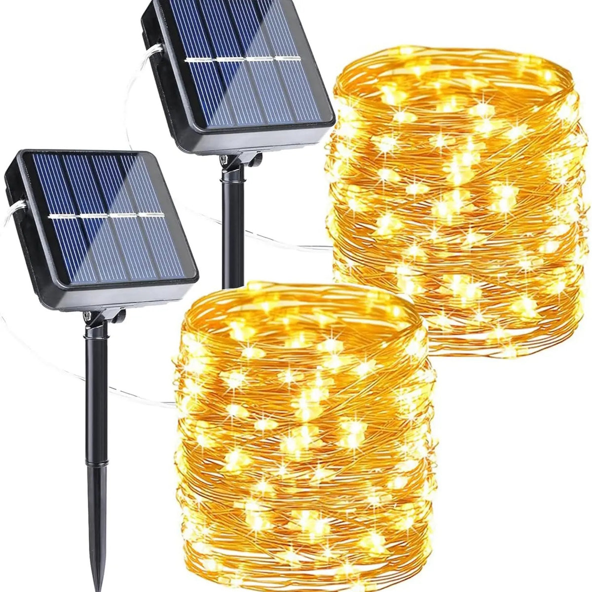 2-Pack 80FT Solar String Lights, 240 LED Waterproof Outdoor Fairy Lights with 8 Modes