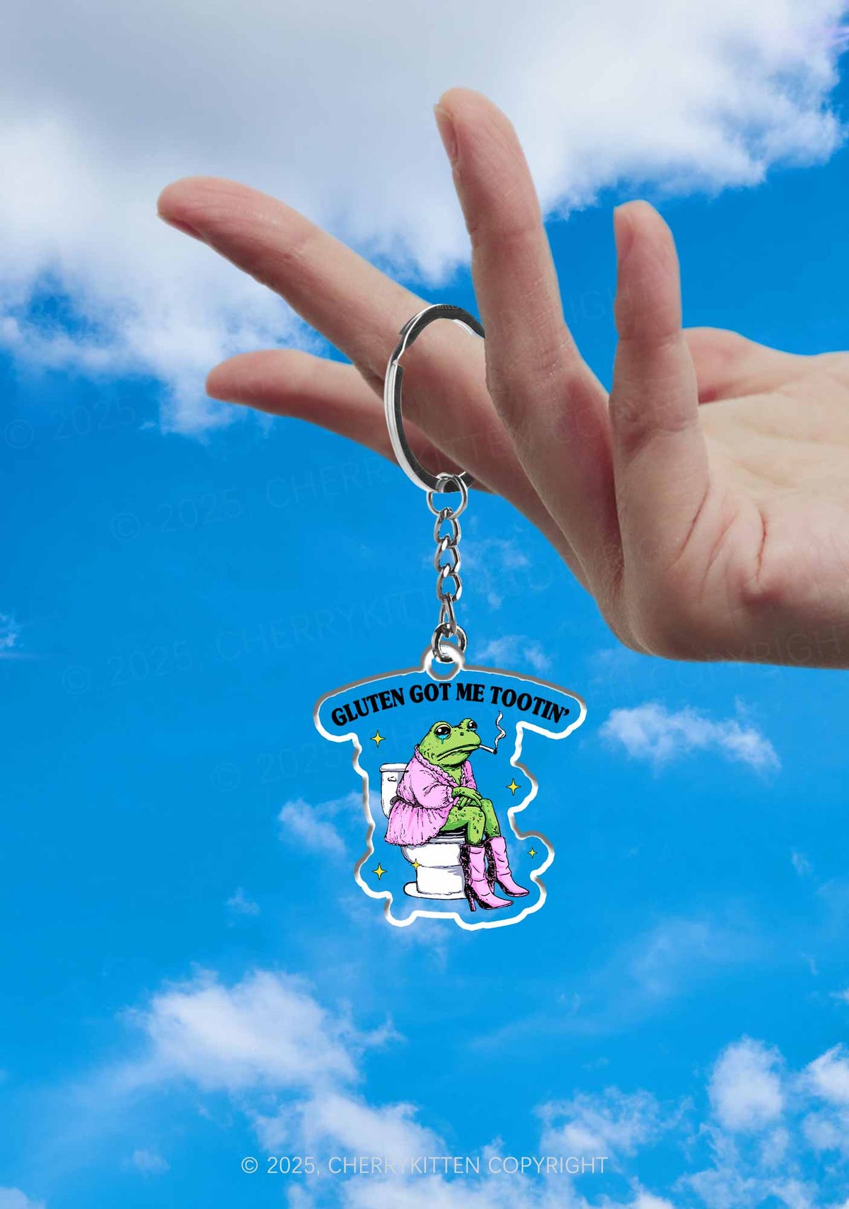 Gluten Got Me Tootin 1Pc Y2K Keychain Cherrykitten