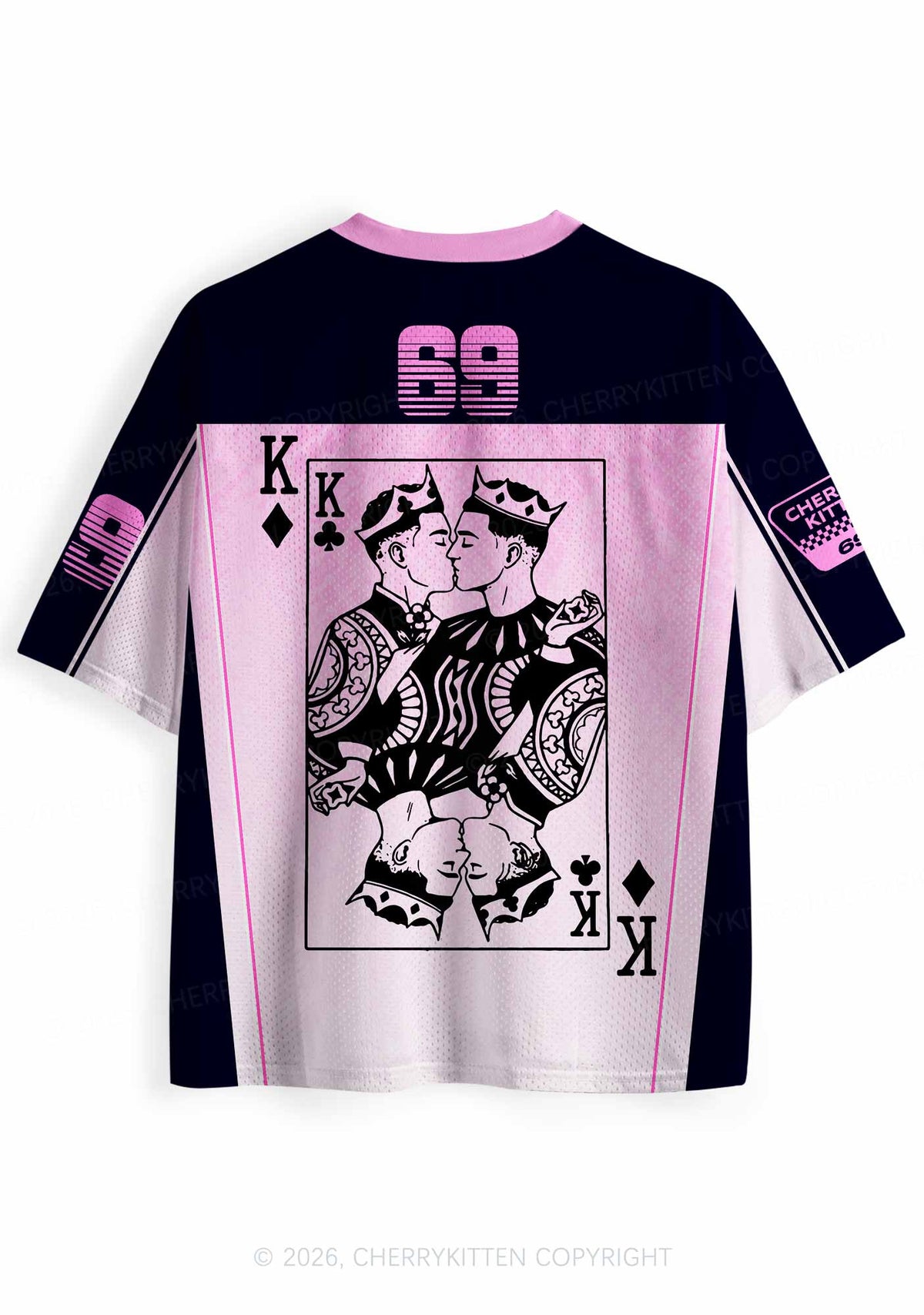 Pink Gradient Gay King Pride Y2K Sport Jersey Shirts Cherrykitten